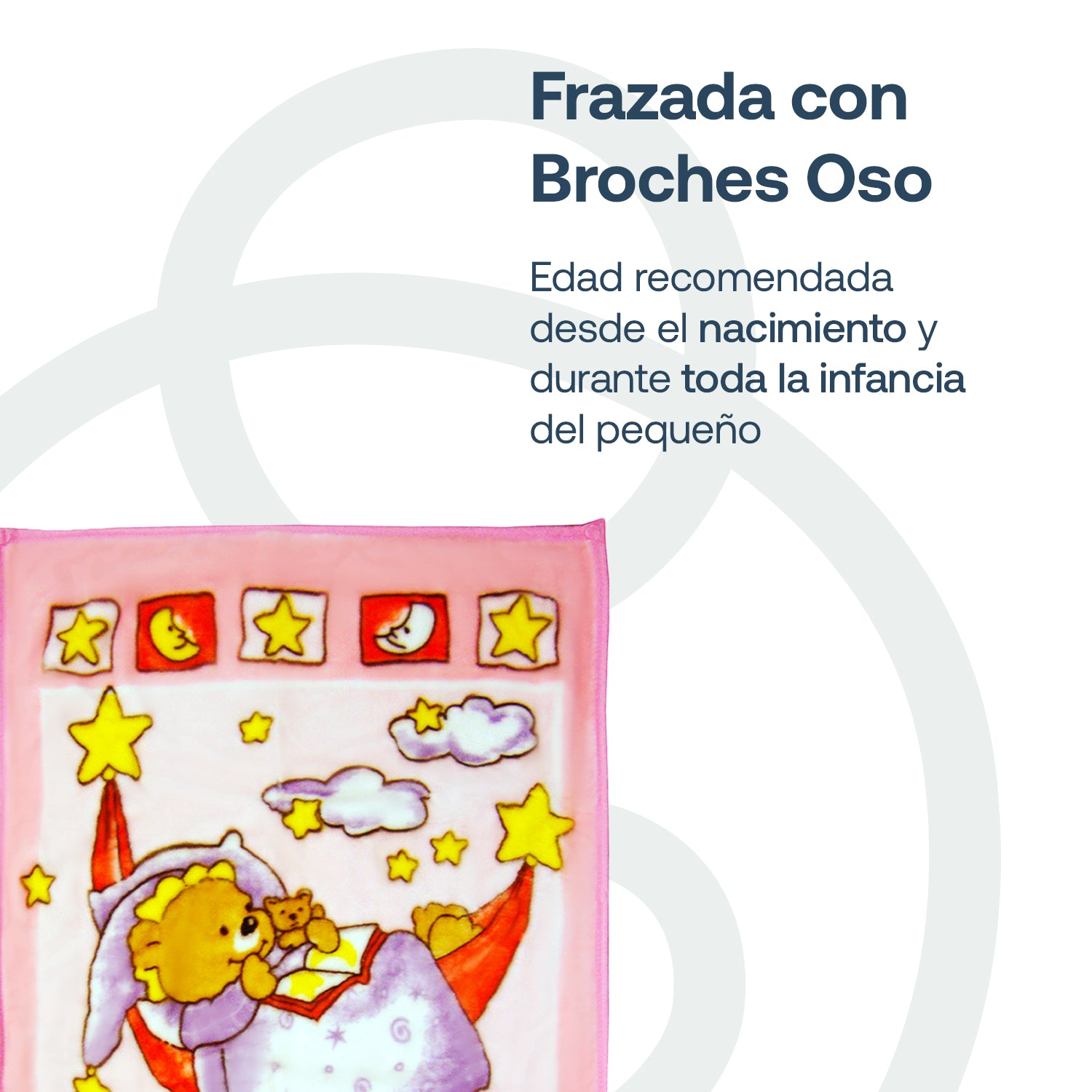 Frazada con Broches Oso Rosa