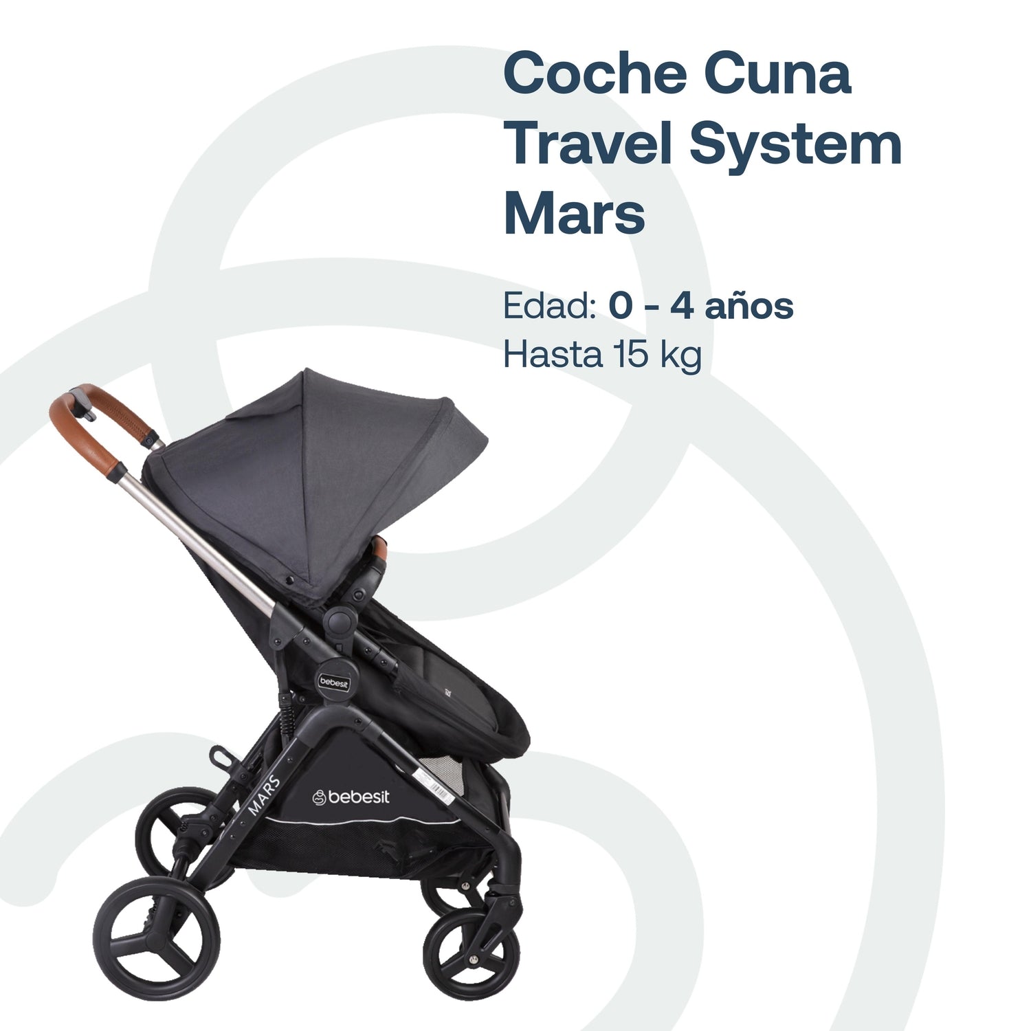 Coche Cuna travel system Mars LX Gris