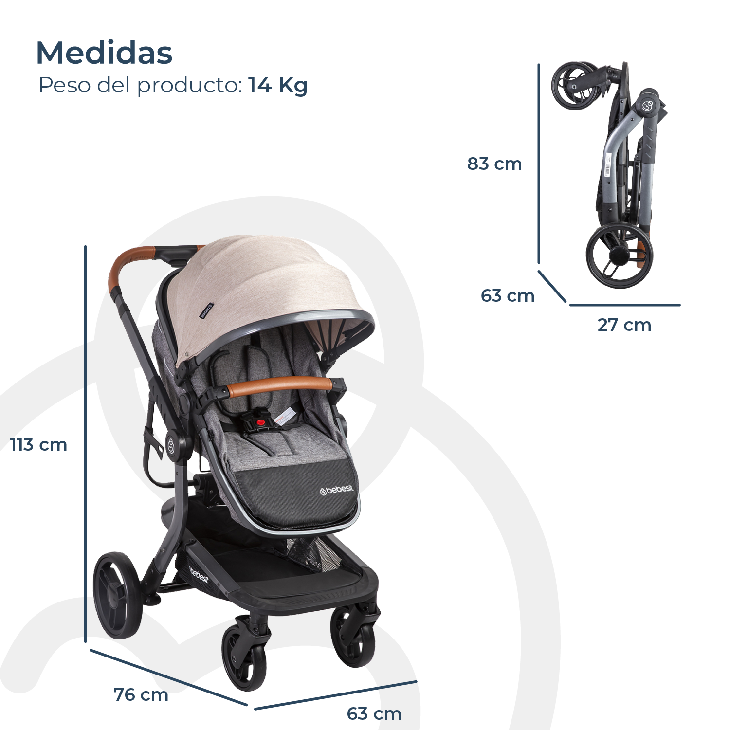 Coche Cuna travel system Taurus Beige