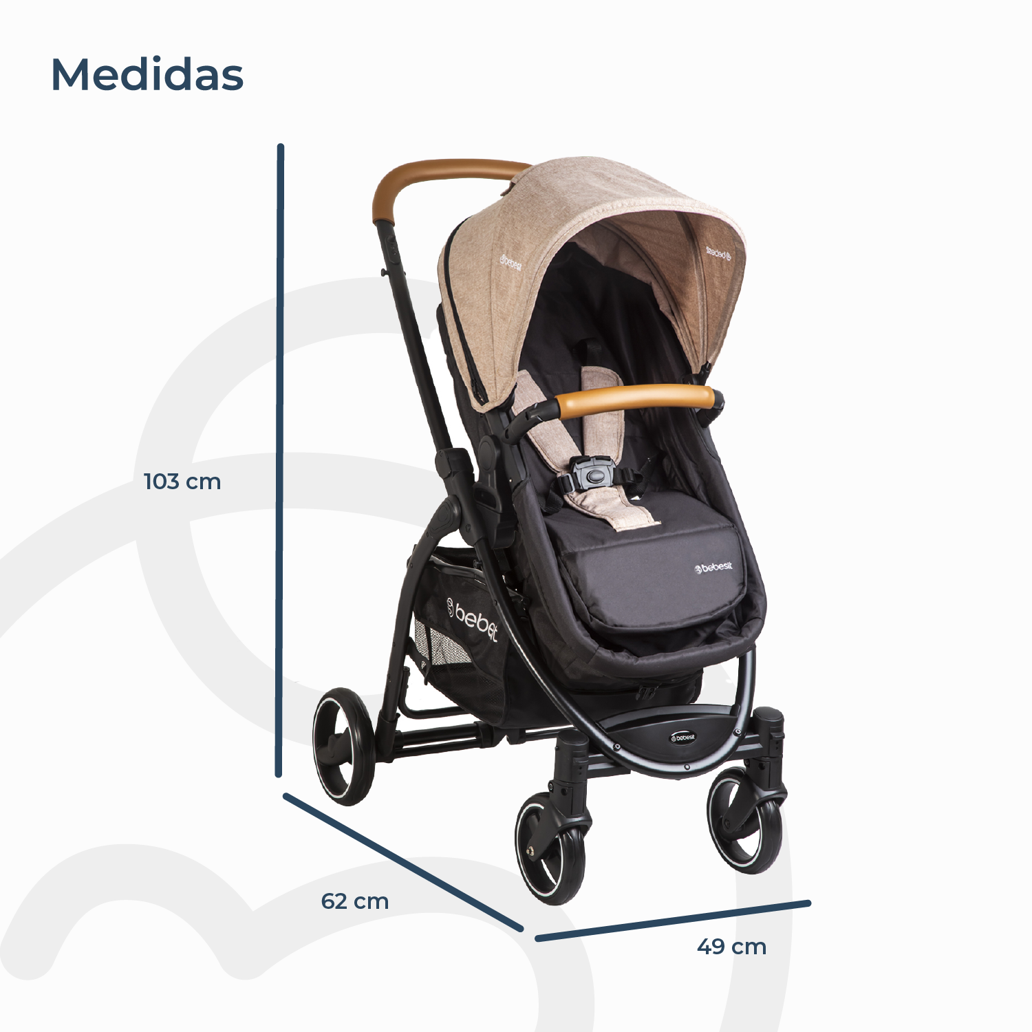 Coche Cuna travel system Fénix Beige