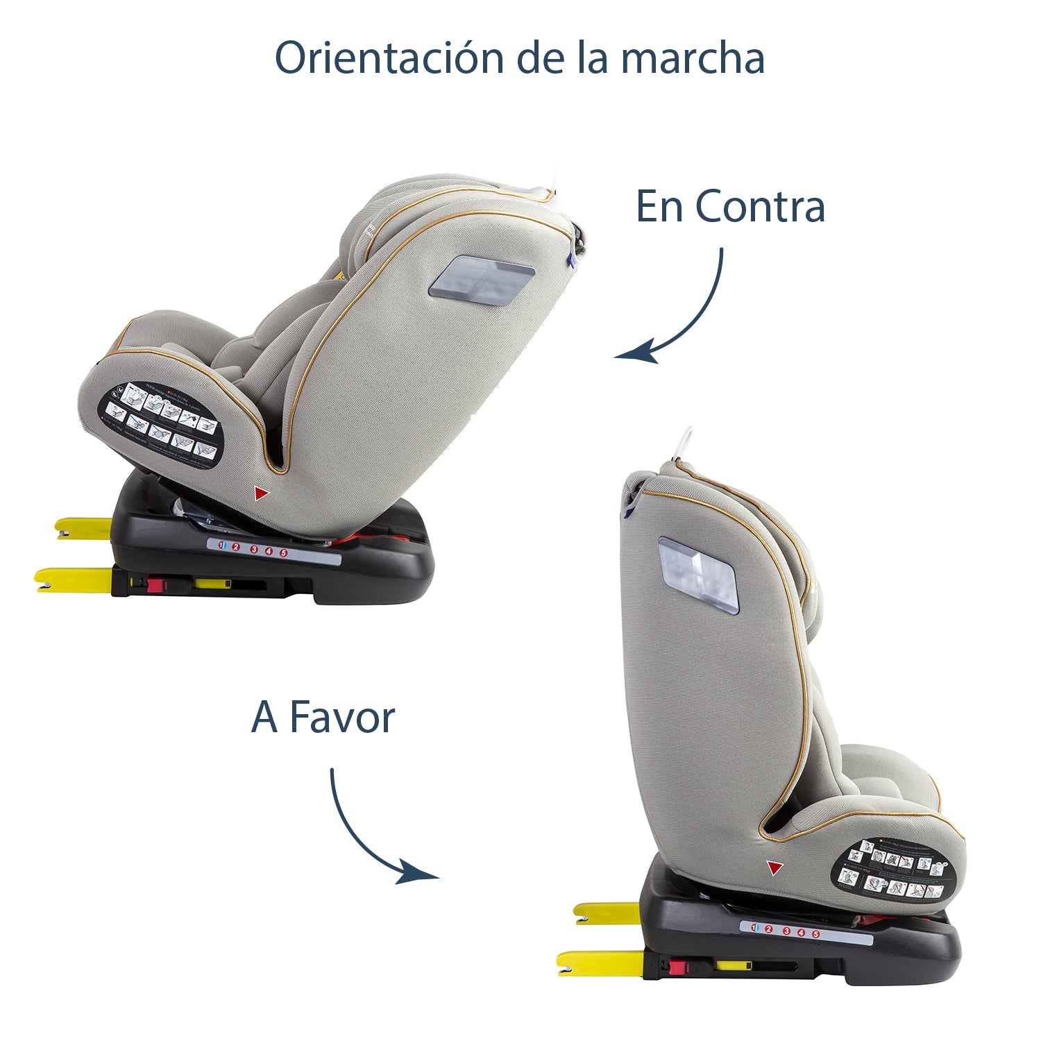 Silla de Auto Convertible 360° Isofix Supra Gris claro