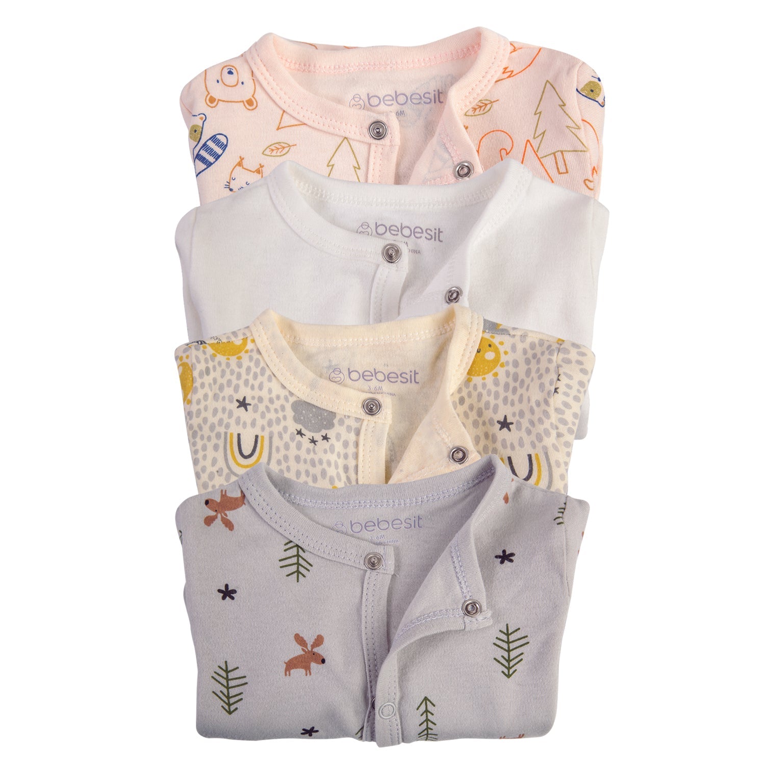 Pack de 4 Pijamas unisex 0-3M