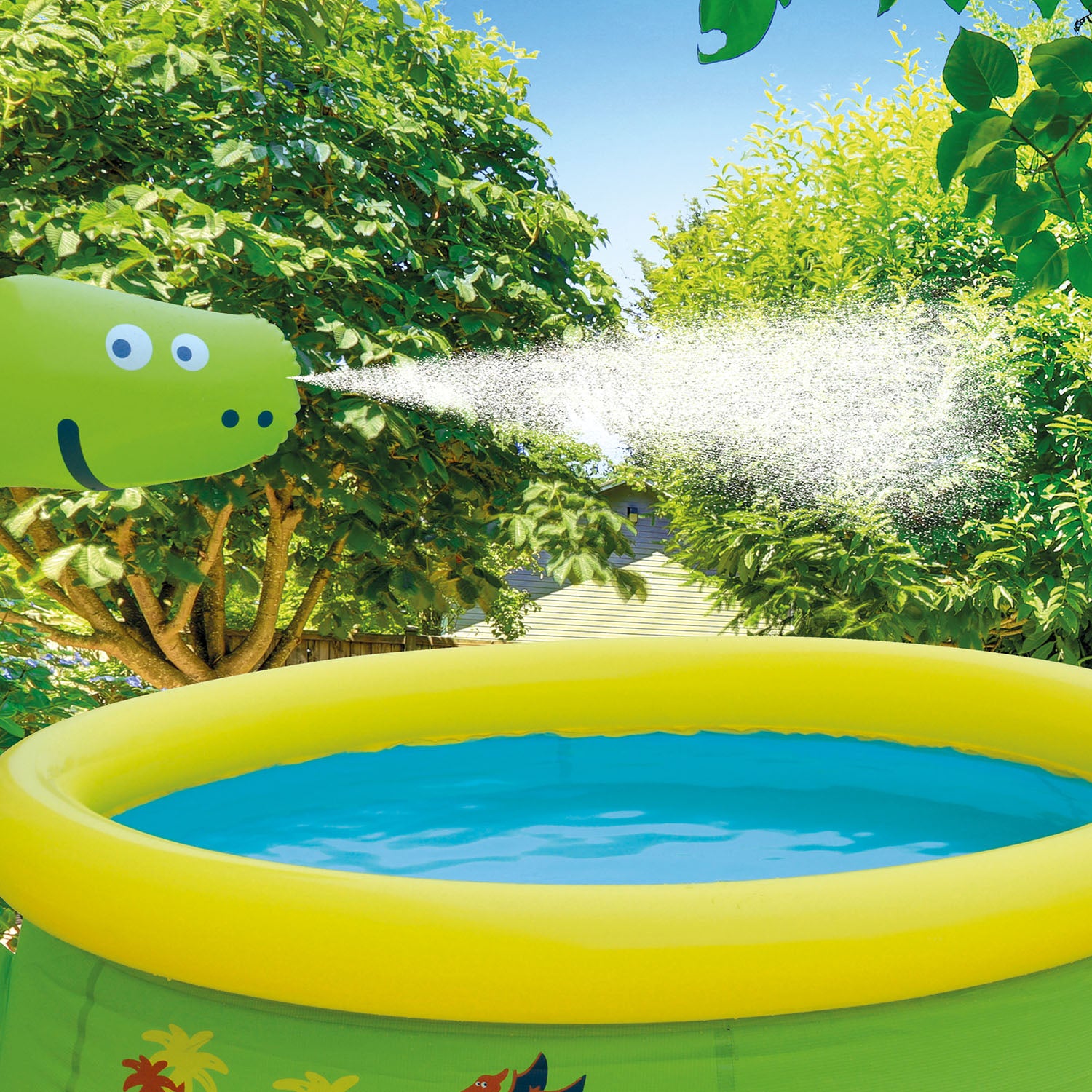Piscina Inflable Infantil Dinosaurio Verde
