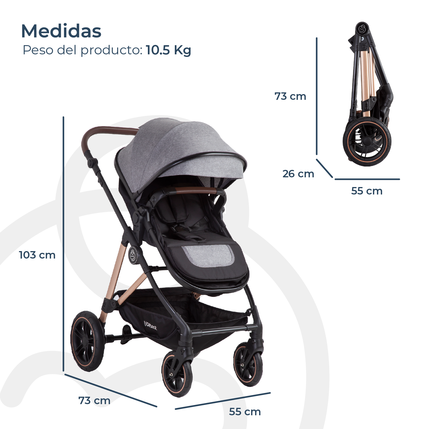 Coche Cuna travel system Neo Gris