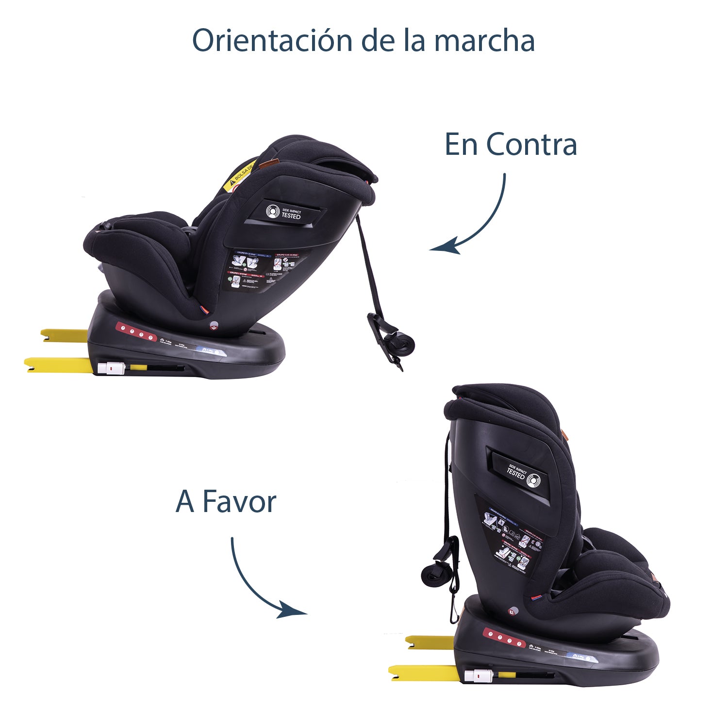 Silla de Auto Convertible Isofix Supra 360º Premium Negro