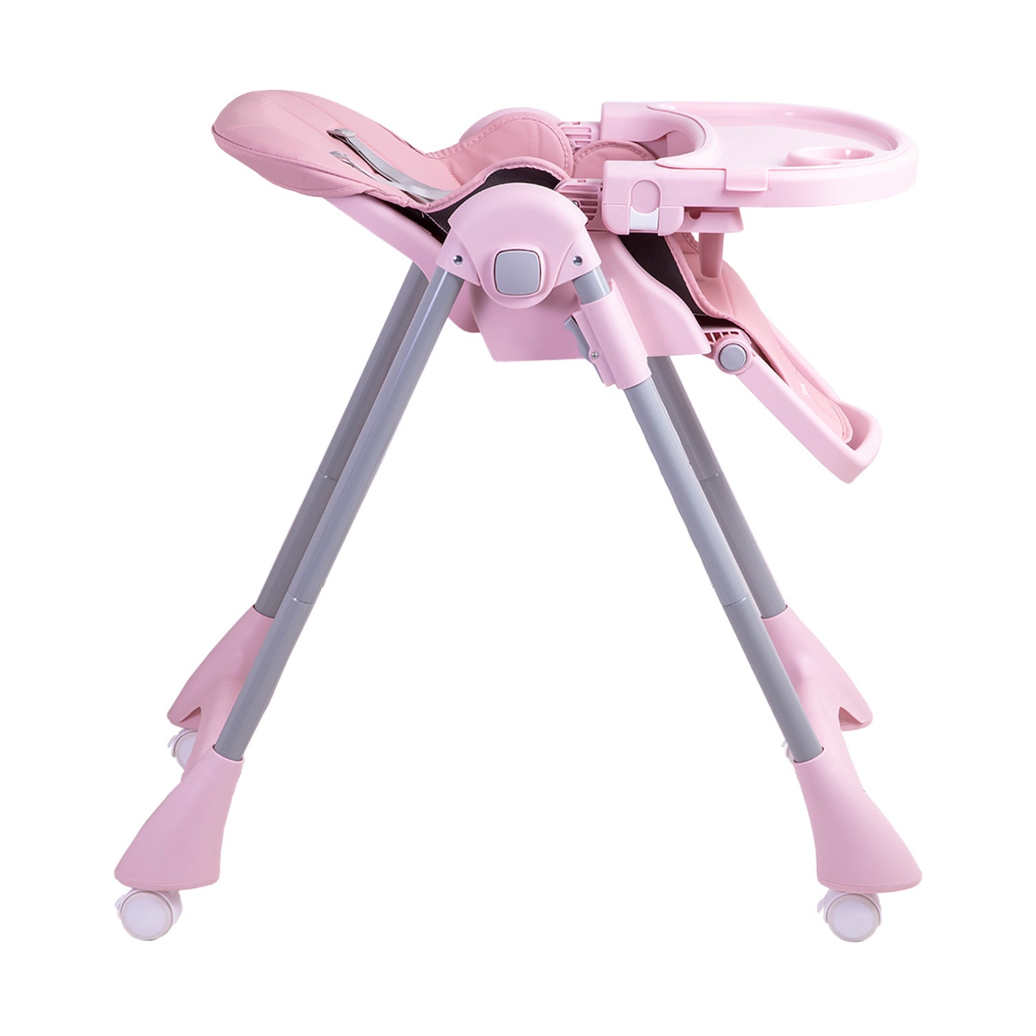 Silla de Comer Bebe Reclinable Plegable Easy Eat Rosada