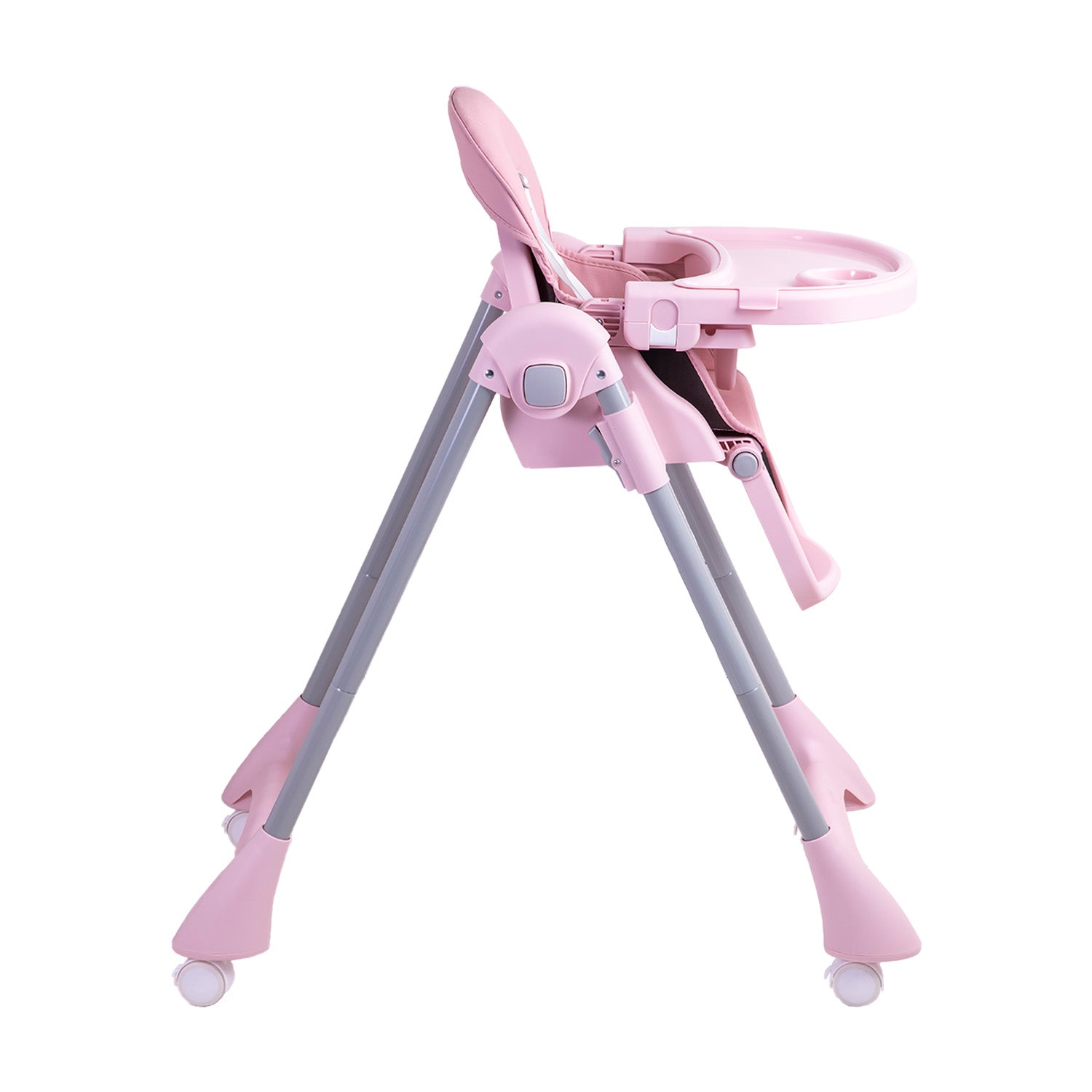 Silla de Comer Bebe Reclinable Plegable Easy Eat Rosada