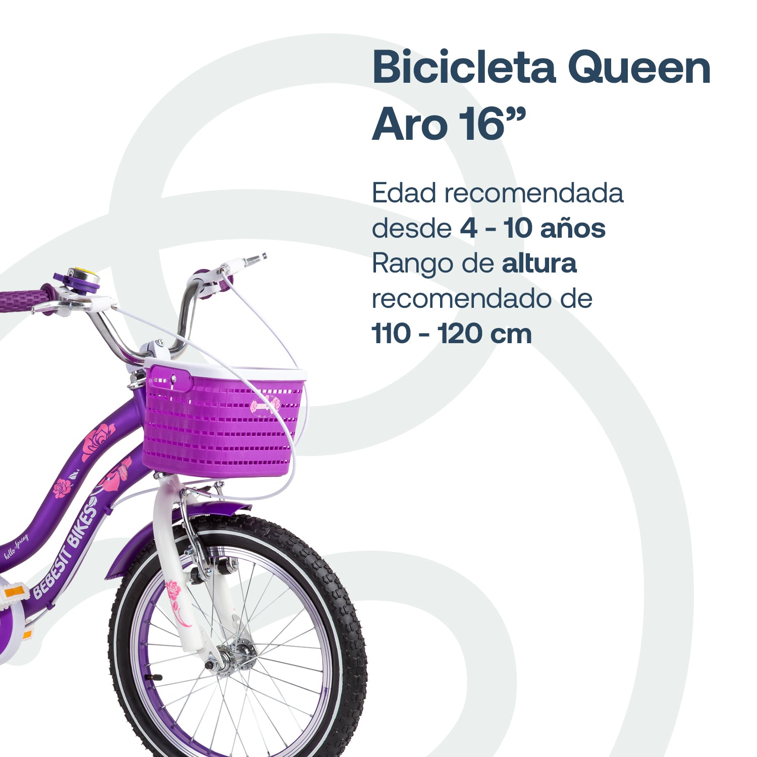 Bicicleta Infantil Queen Aro 16 Morada