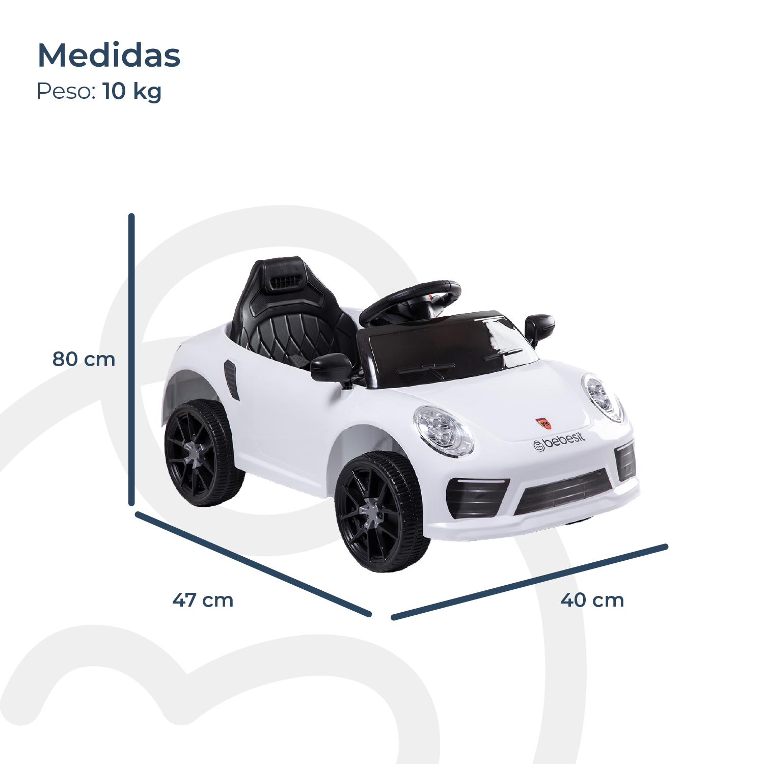 Auto Deportivo Eléctrico Race Blanco Bebesit