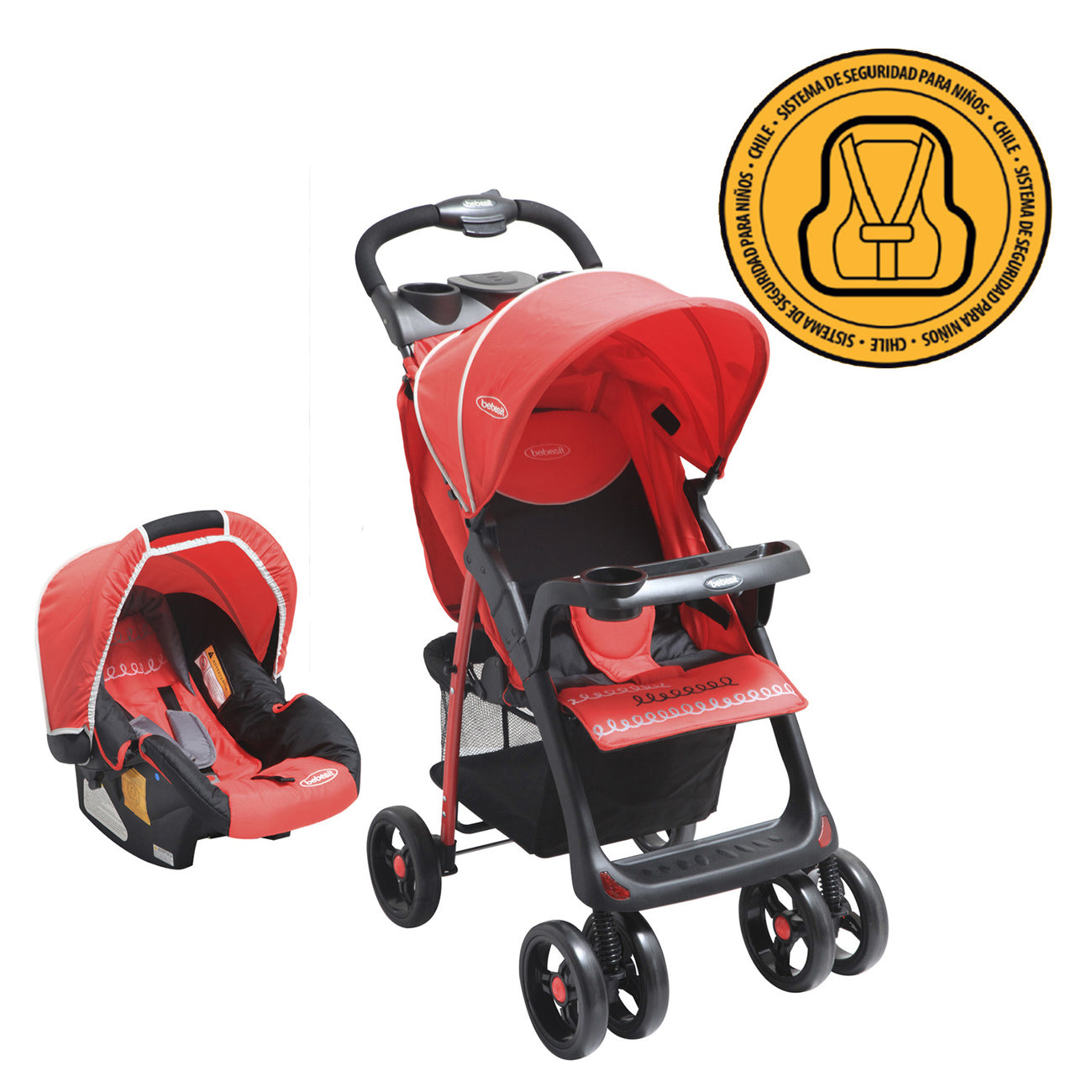 Coche Travel System Jazz Rojo