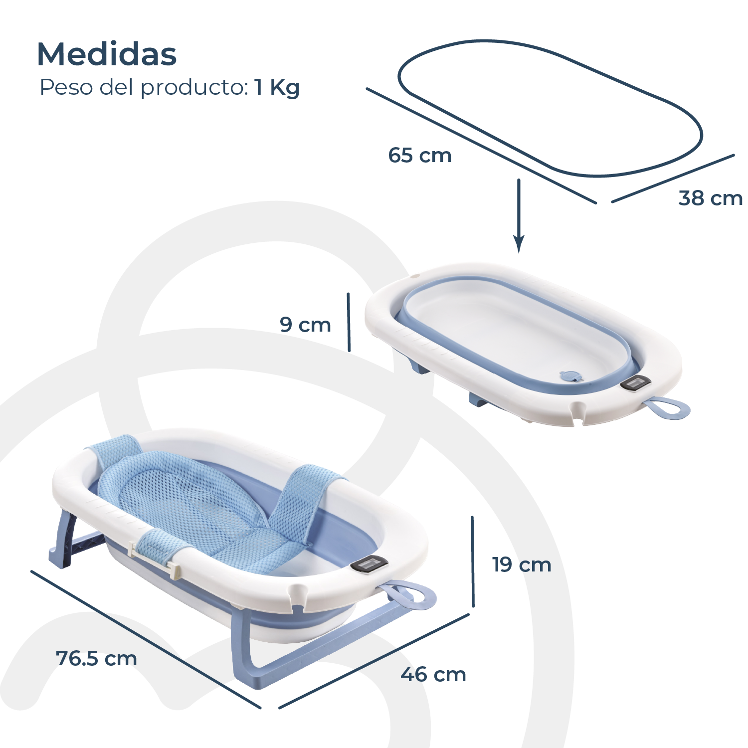 Bañera Plegable Aqua Azul Bebesit