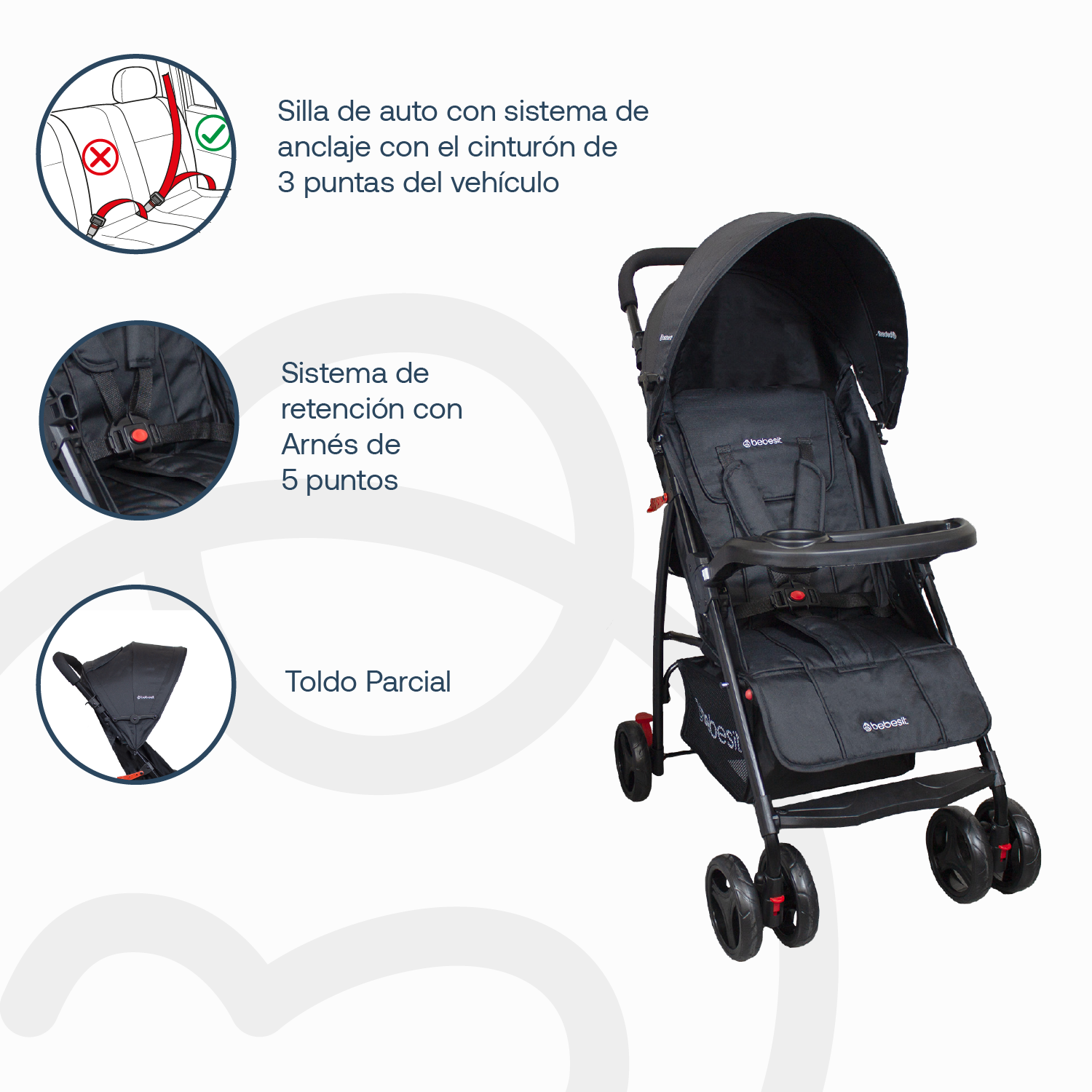 Coche Travel System Summer Negro