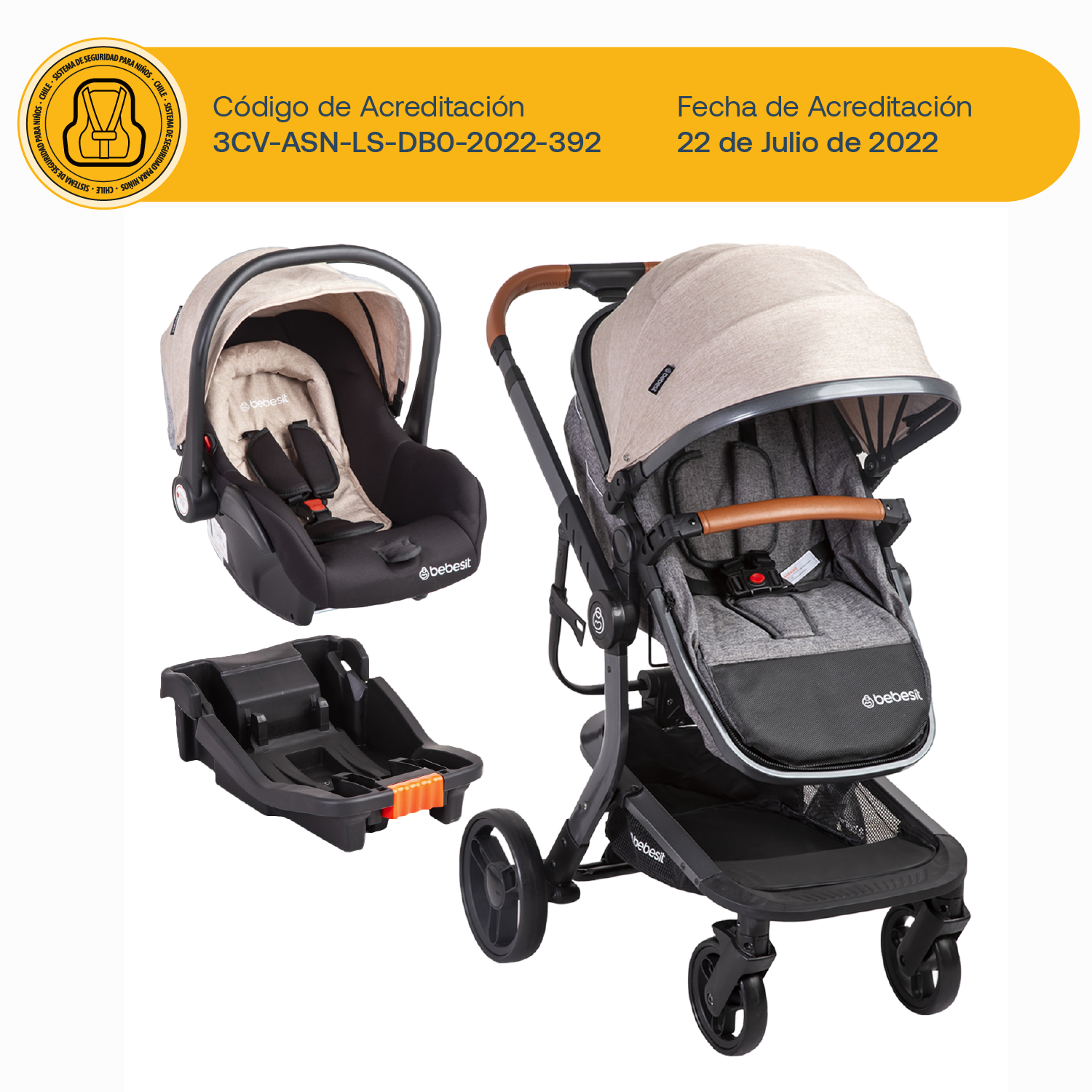 Coche Cuna travel system Taurus Beige