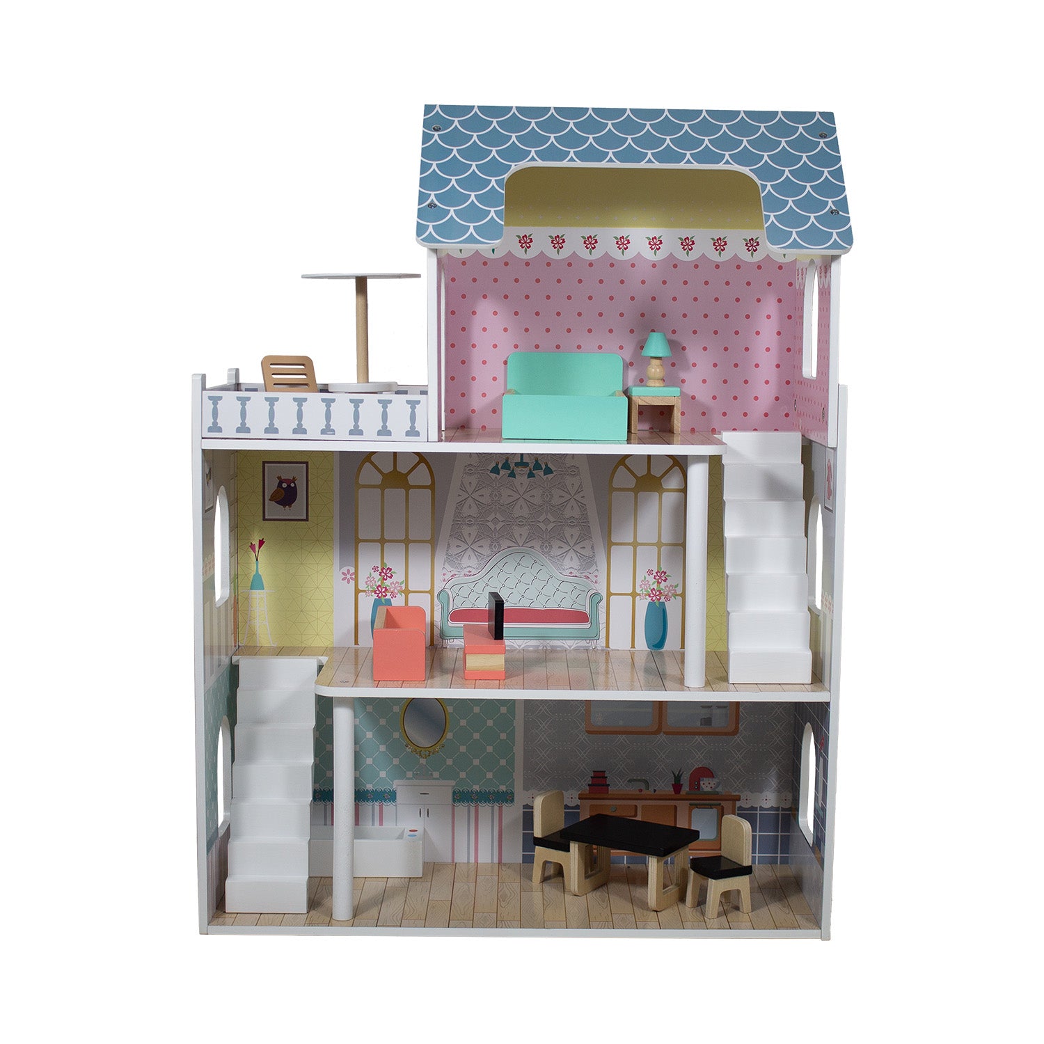 Casa de Muñecas + Muebles Madera Montessori Princesas