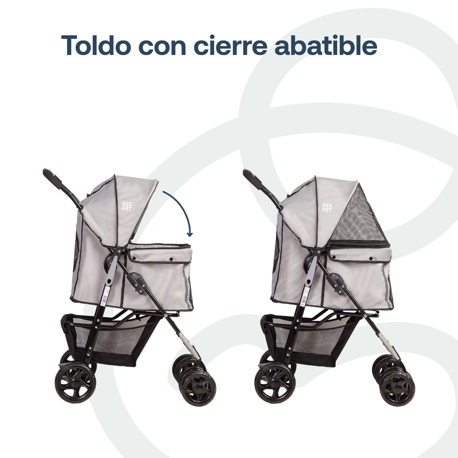 Coche Mascotas Plegable Pro Perro Gato Gris BeePet  by Bebesit