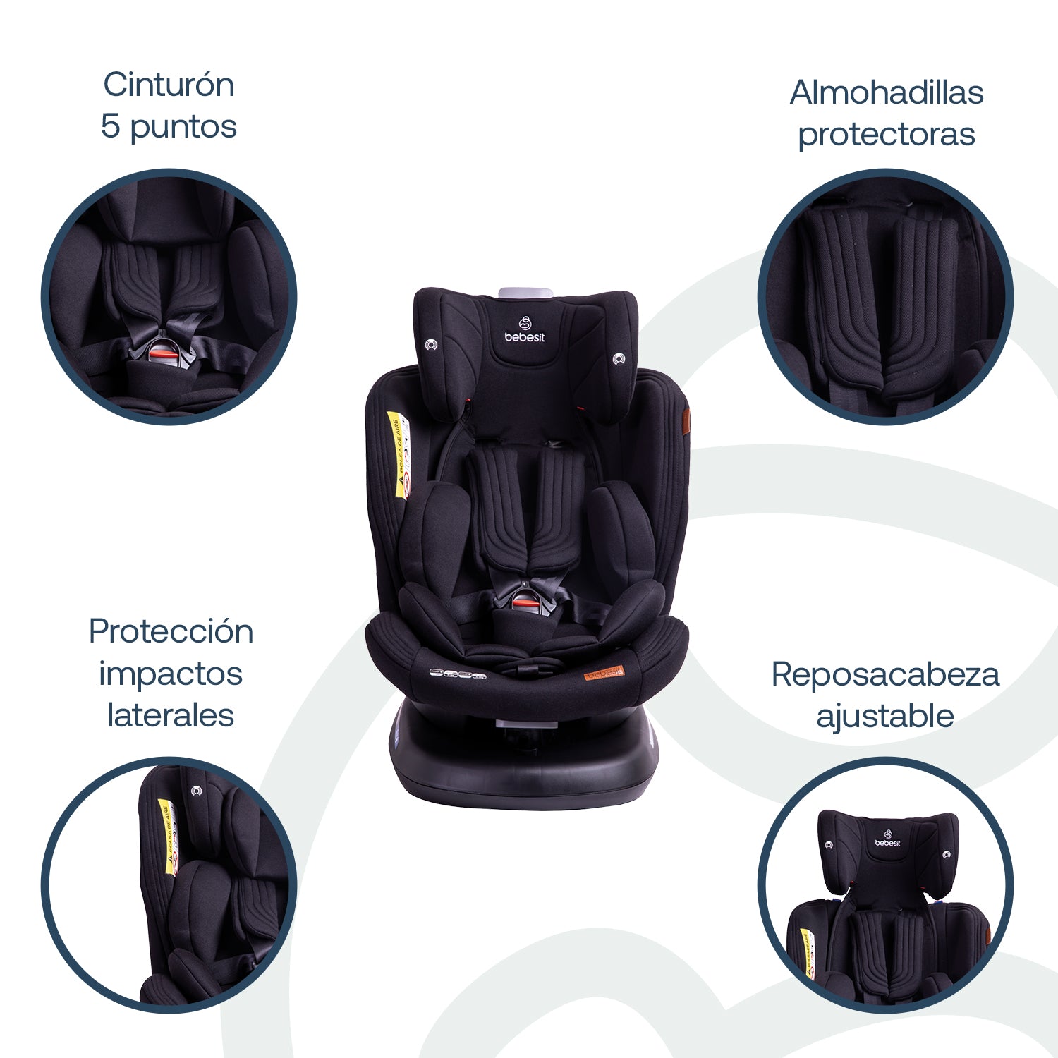 Silla de Auto Convertible Isofix Supra 360º Premium Negro