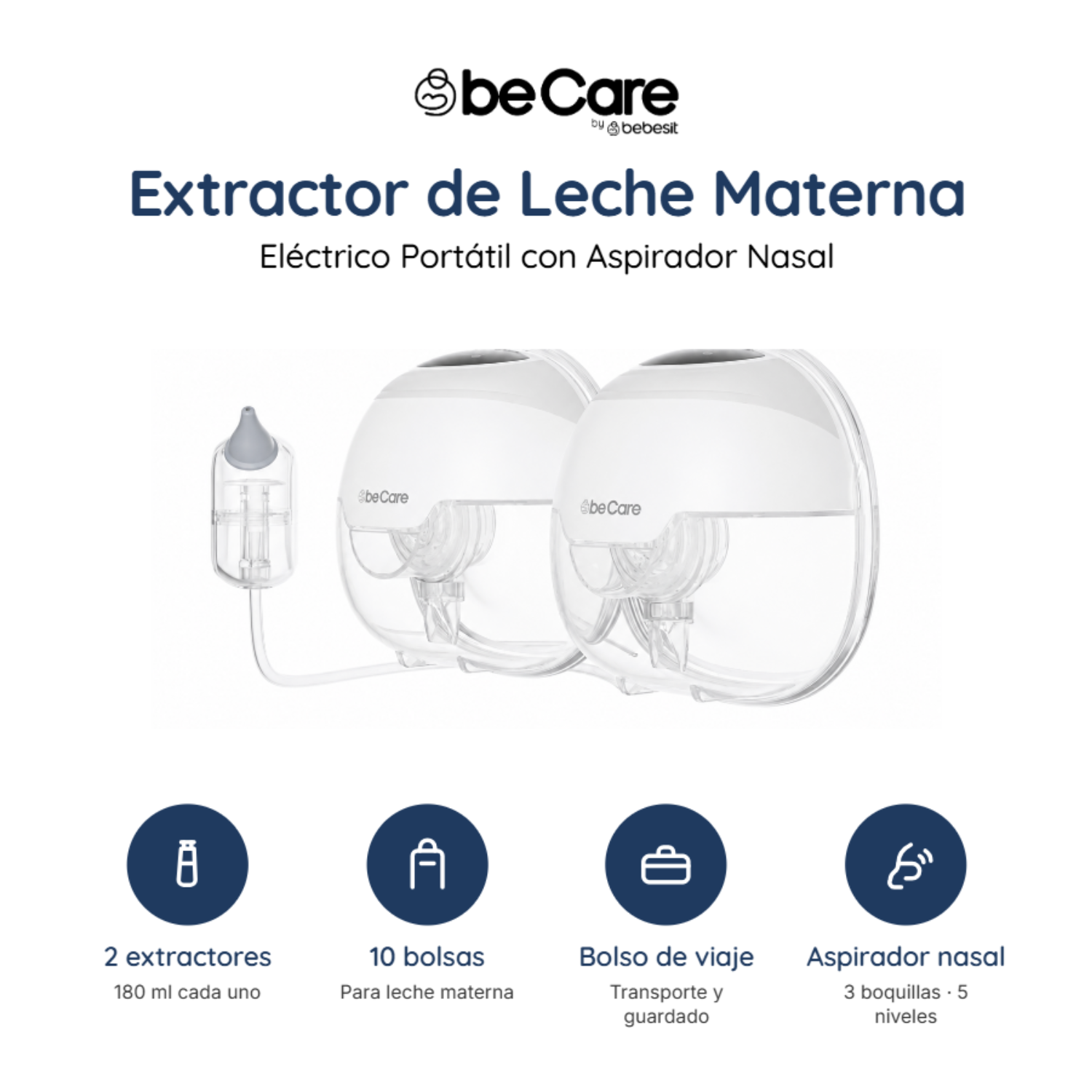 Extractor Leche Materna Eléctrico Portátil Aspirador Nasal