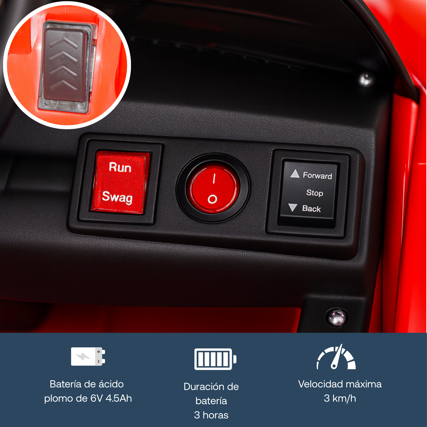 Auto Eléctrico Meche Premium Niños Niñas Infantil Rojo