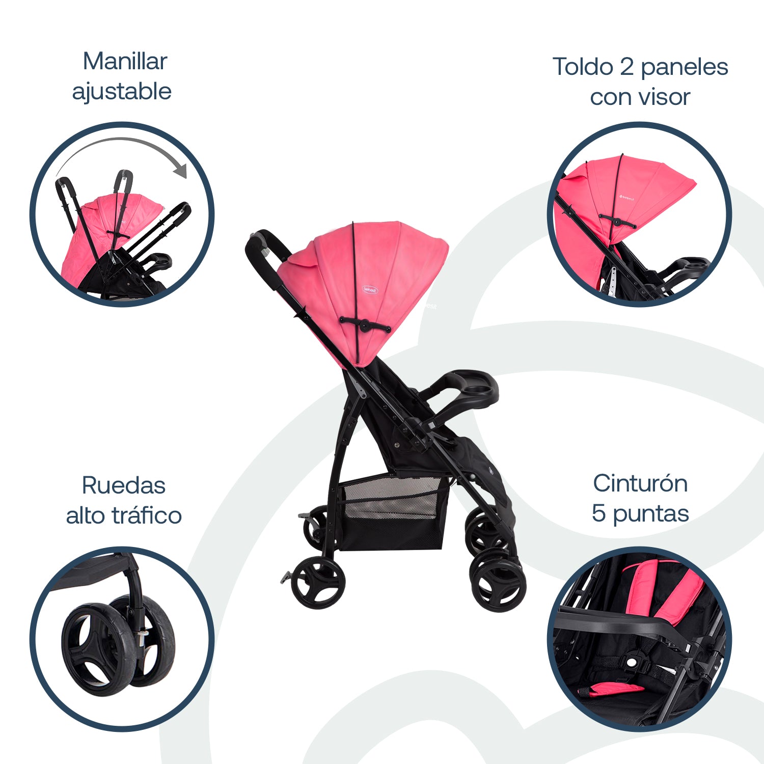 Coche Travel System Go Lite Rosado