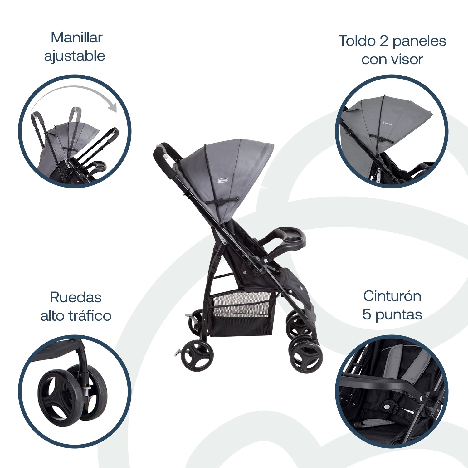 Coche Travel System Go Lite Gris