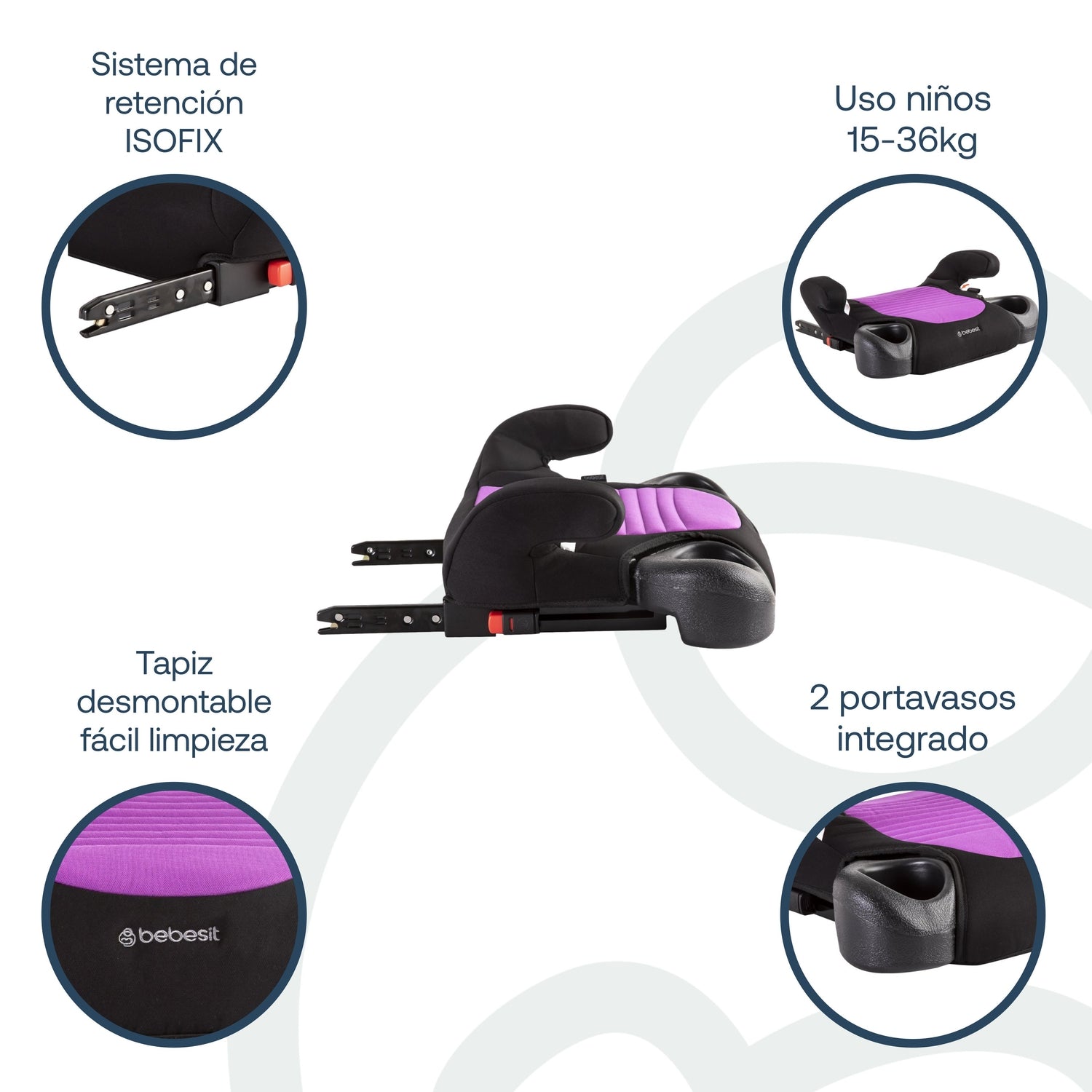 Alzador Isofix Purpura Bebesit