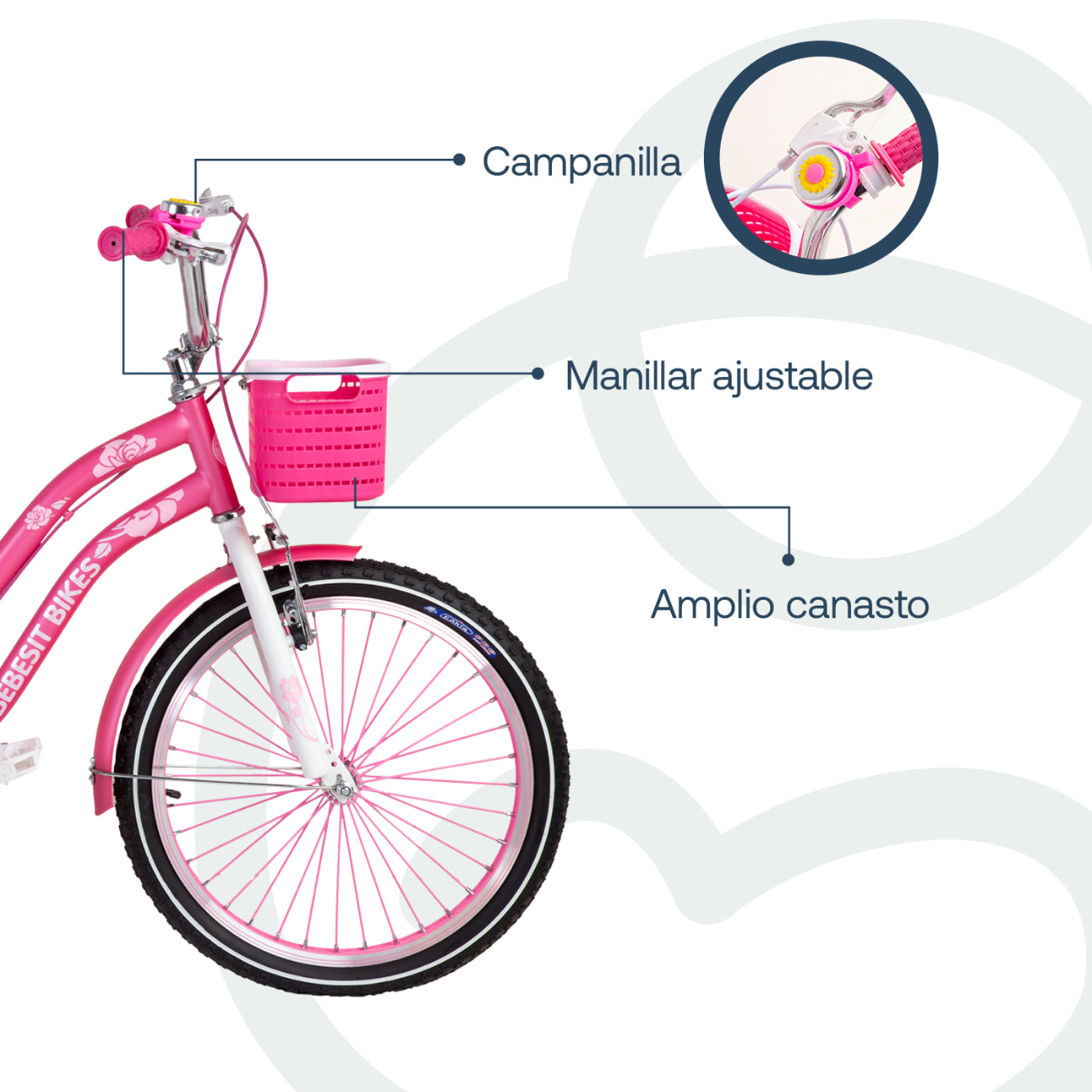 Bicicleta Infantil Queen Aro 20 Rosada