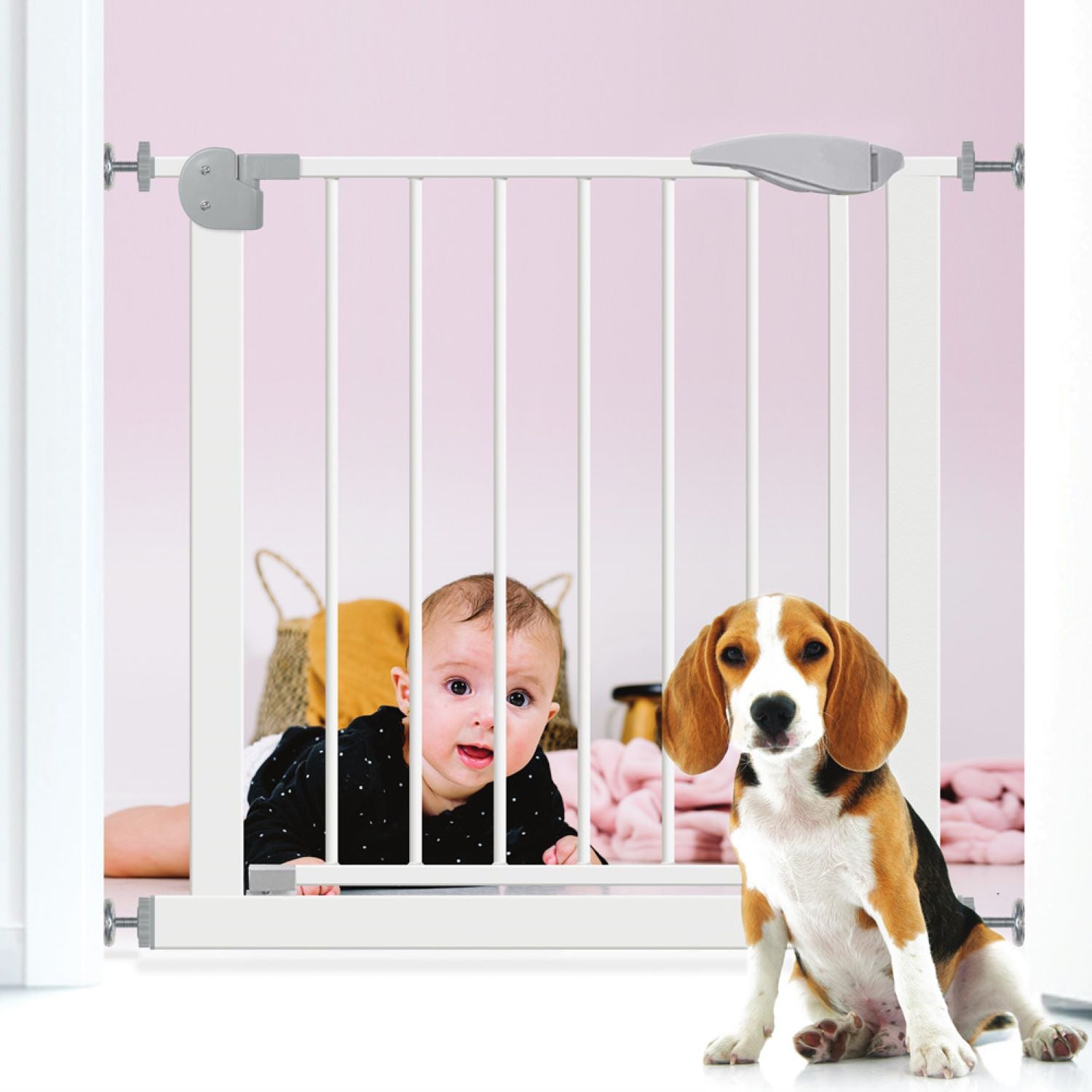 Reja de Seguridad Bebe Mascota Doble Seguro 75 a 82 cm