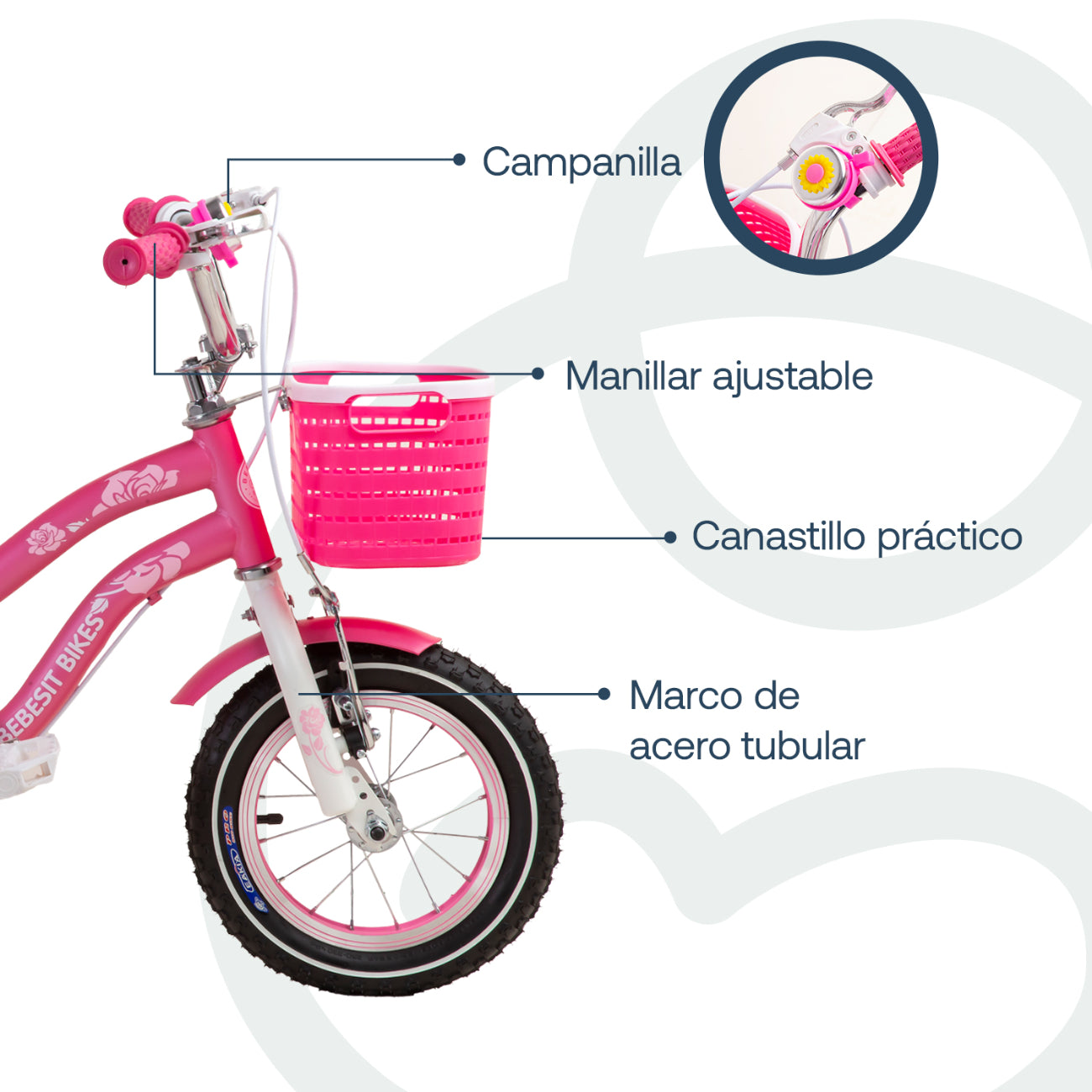 Bicicleta Infantil Queen Aro 12 Rosada