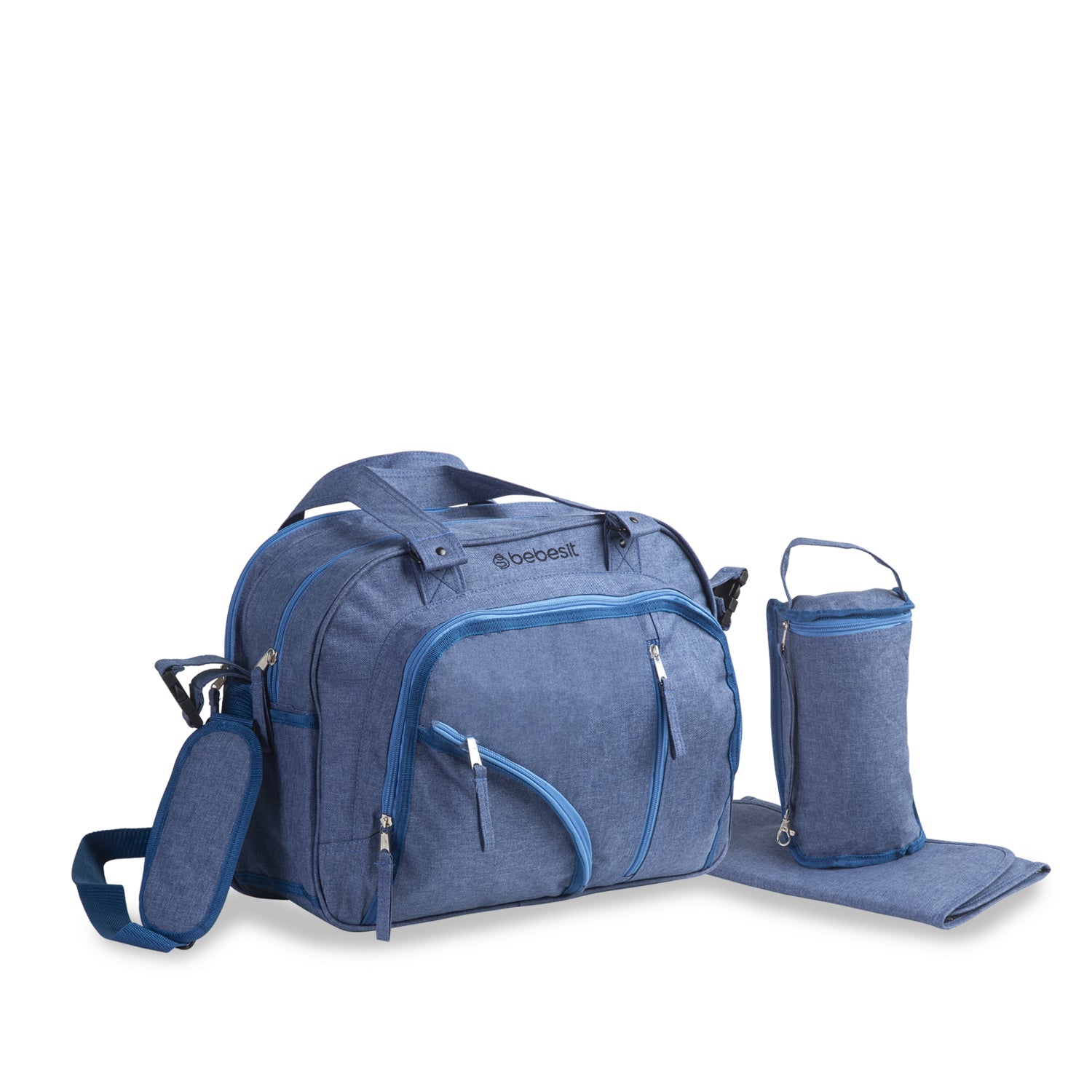 Bolso Maternal Azul Melange