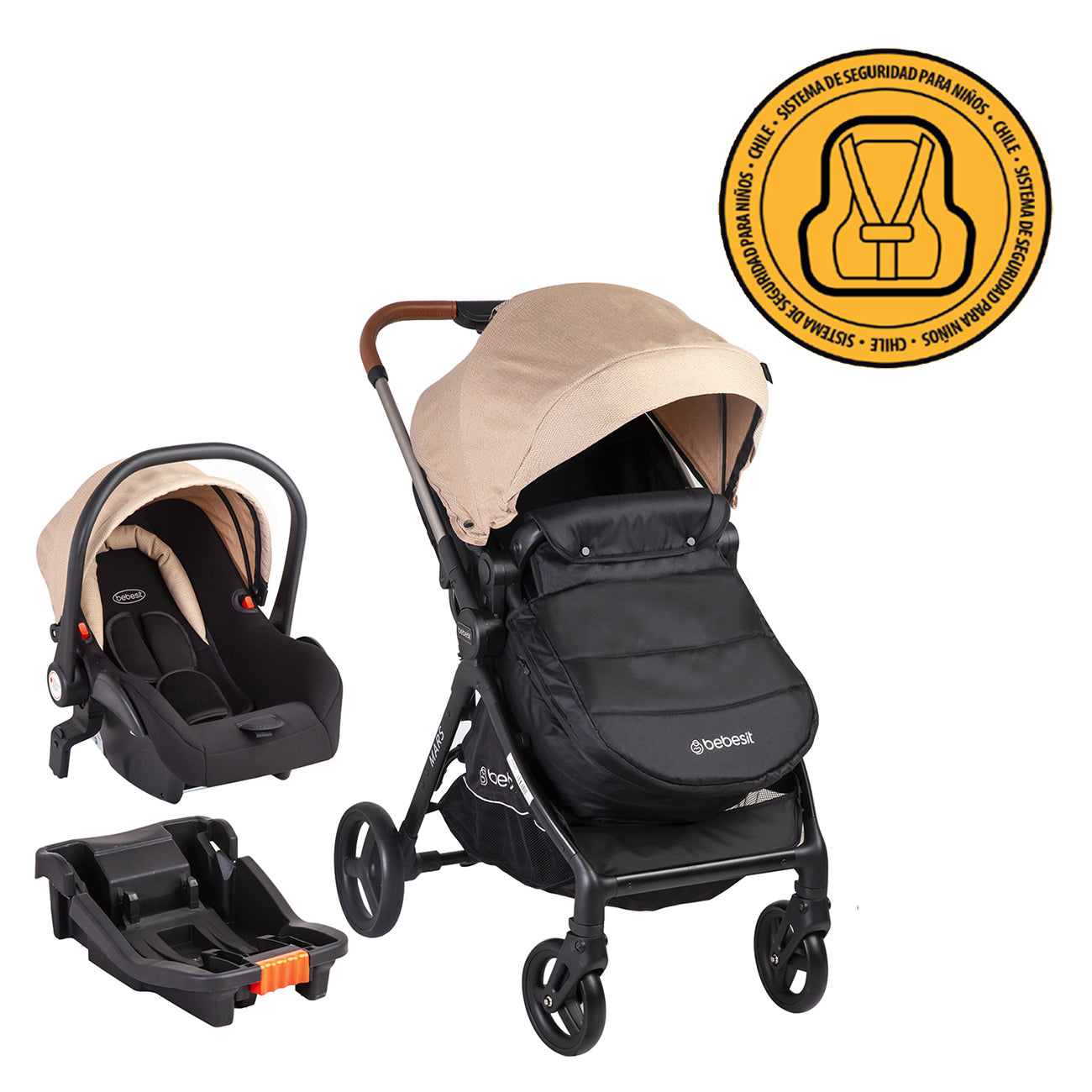 Coche Cuna travel system Mars LX Beige