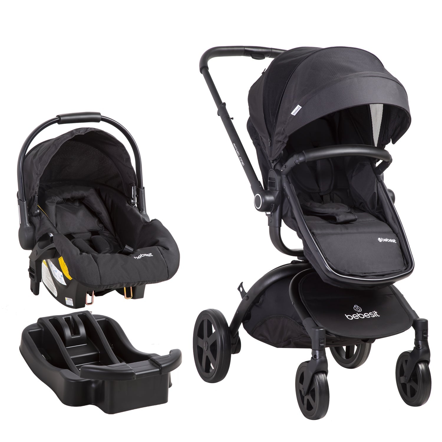 Coche Cuna travel system Deluxe 360° SX  Negro