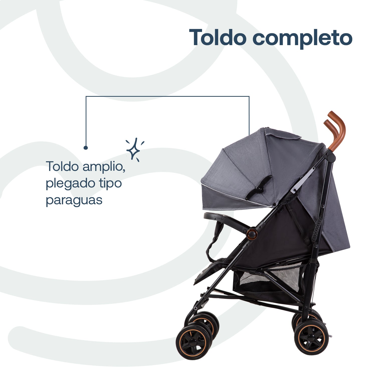 Coche Paragua Magic Ride Fiesta Gris Bebesit