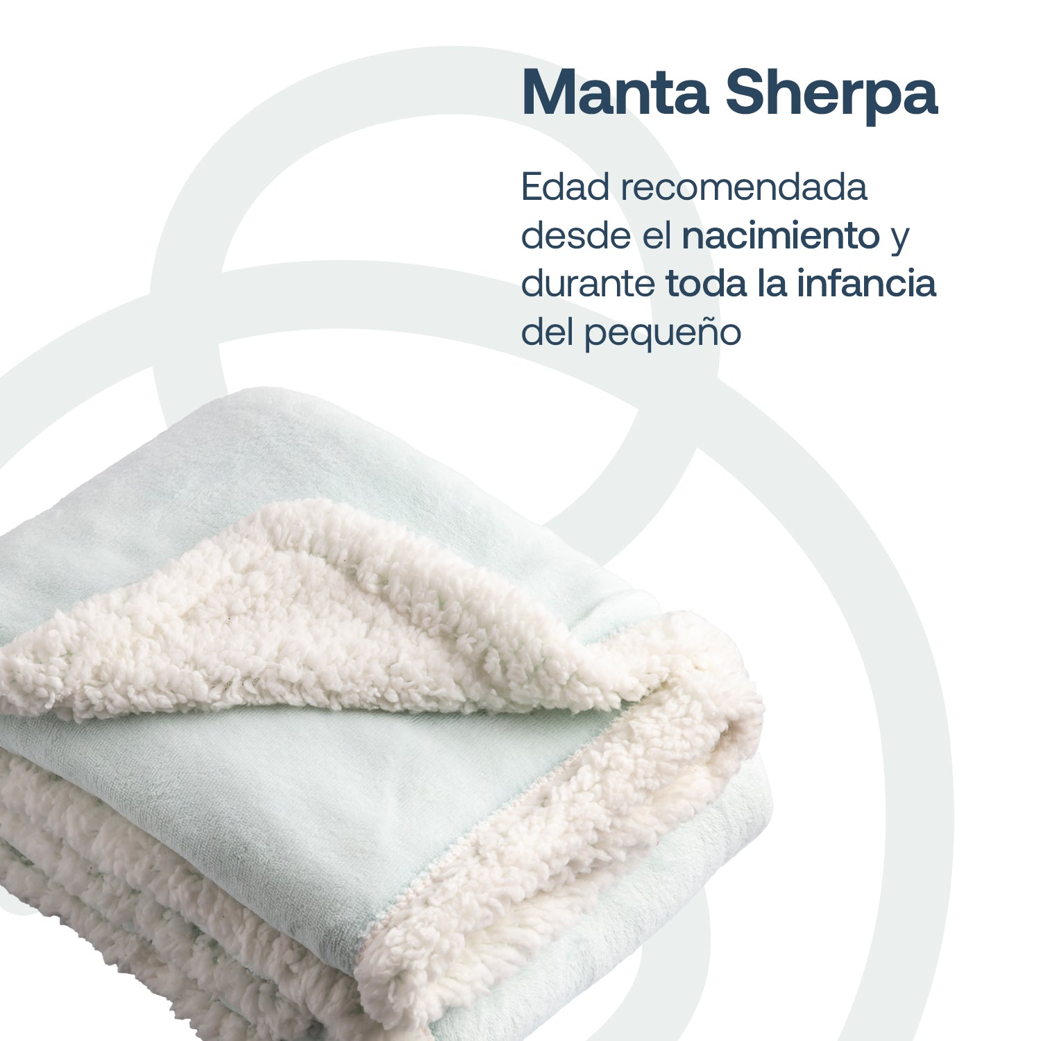 Manta Sherpa de polar  - Celeste