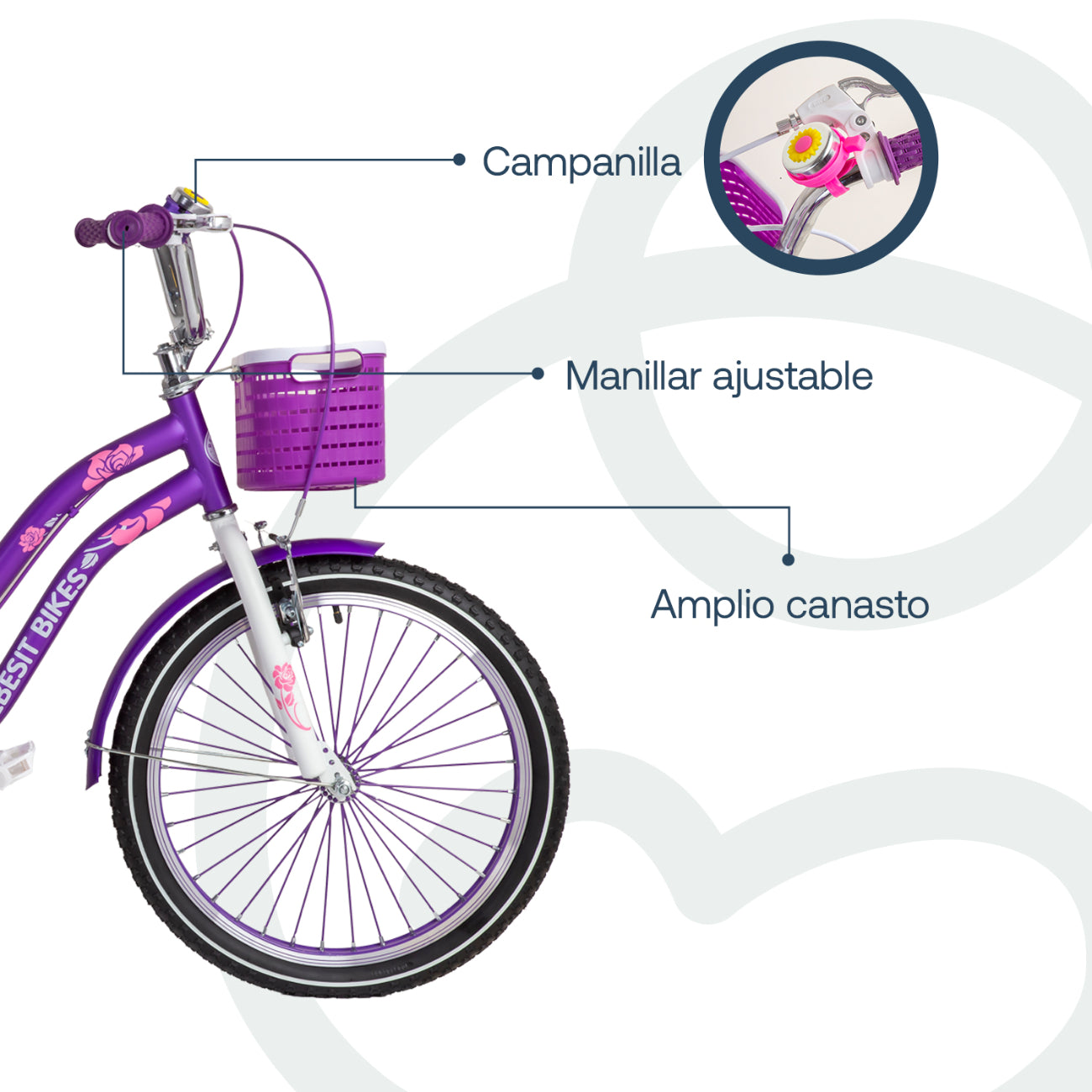 Bicicleta Infantil Queen Aro 20 Morada