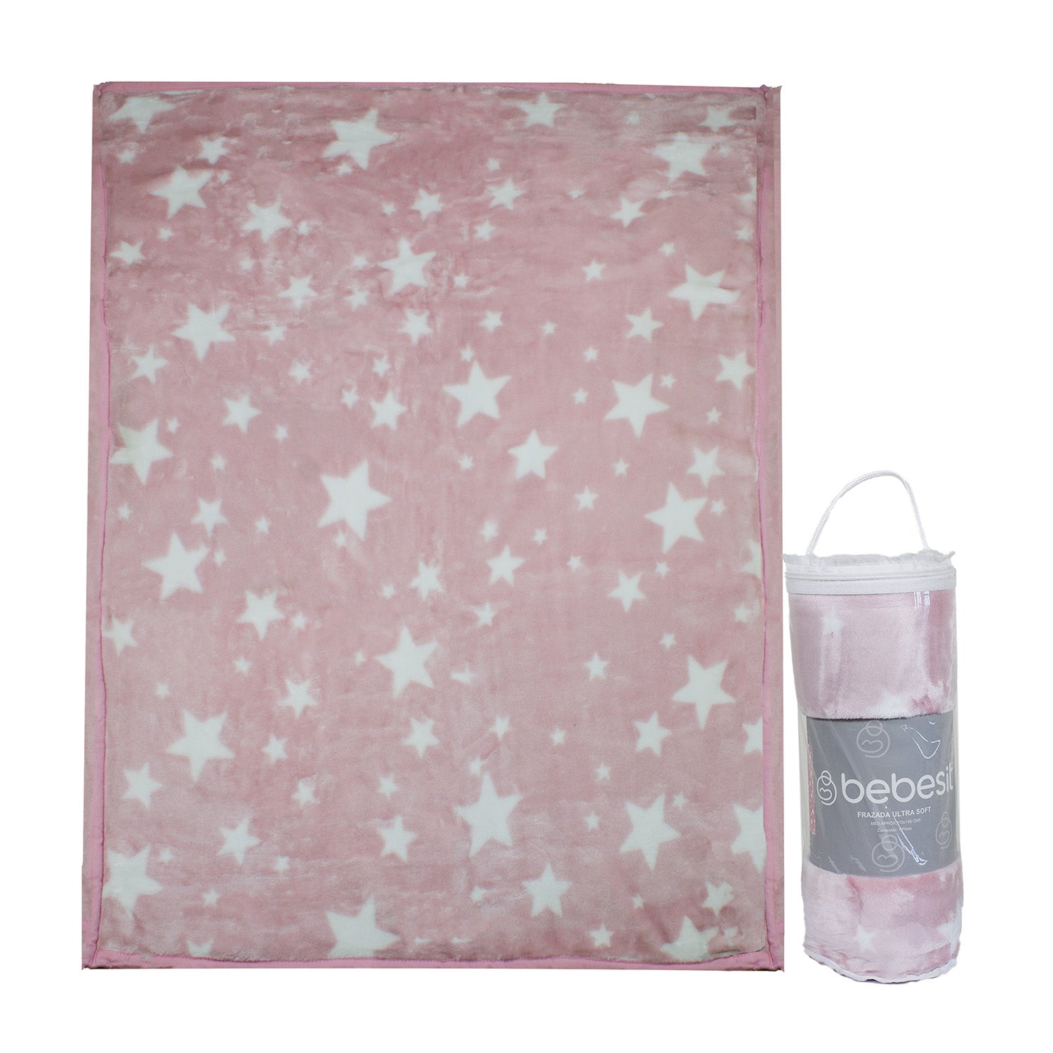 Frazada Ultra Soft Estrella 110x140cm Rosado Bebesit