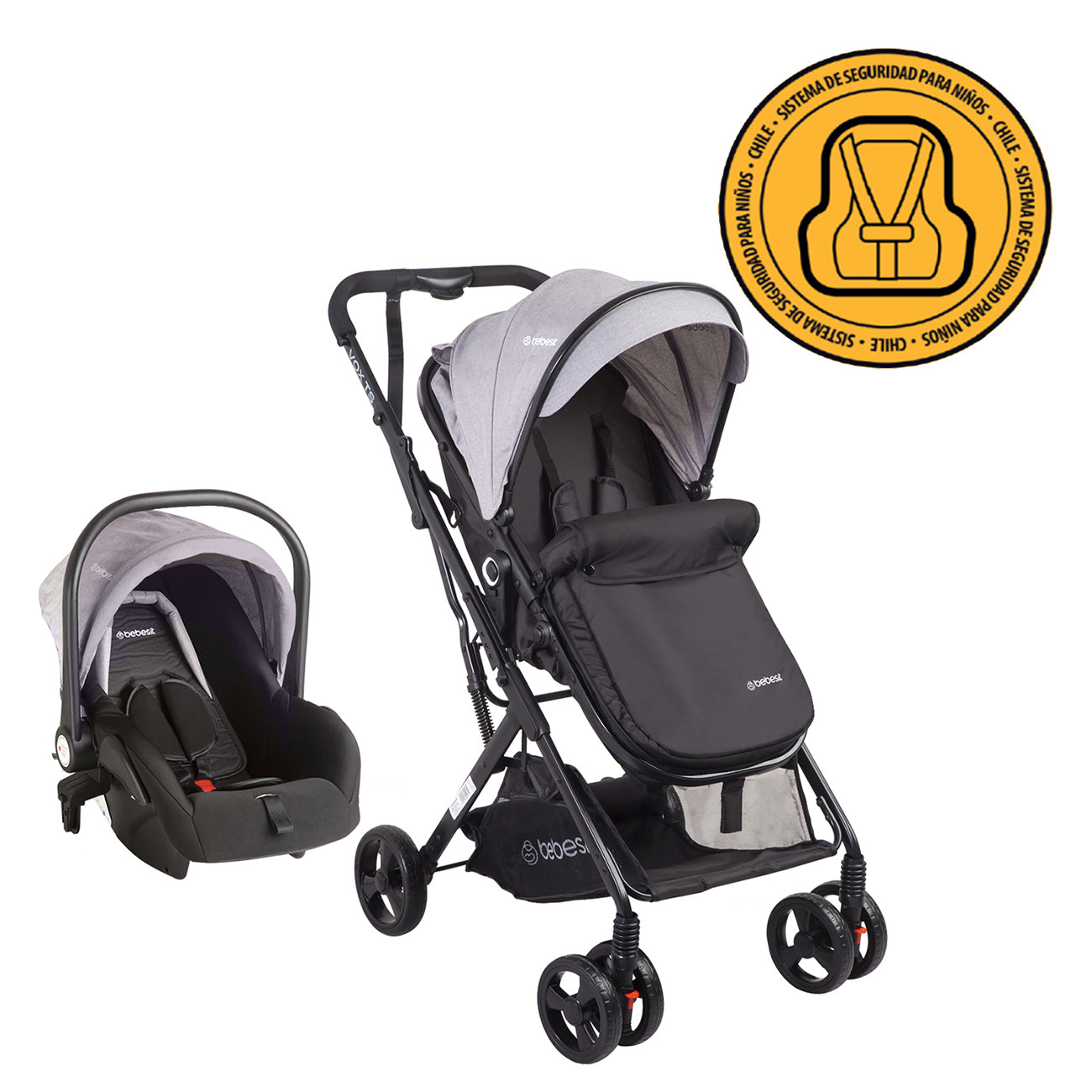 Coche Cuna travel system Vox Gris
