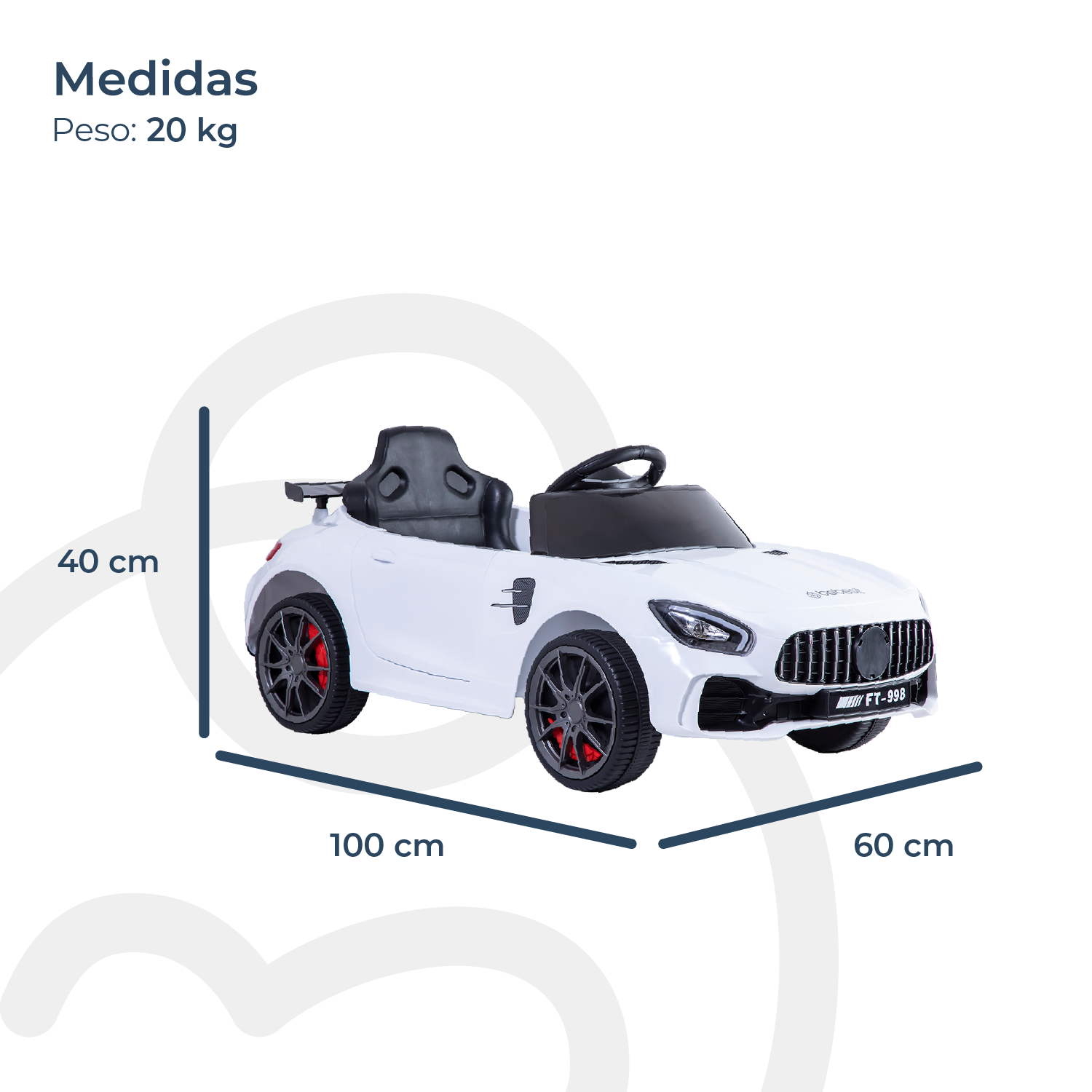 Auto a Batería Eléctrico Coupe Blanco Bebesit