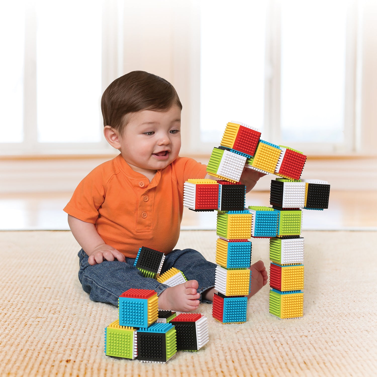 Set de Bloques Press & Stay Sensory Blocks Infantino