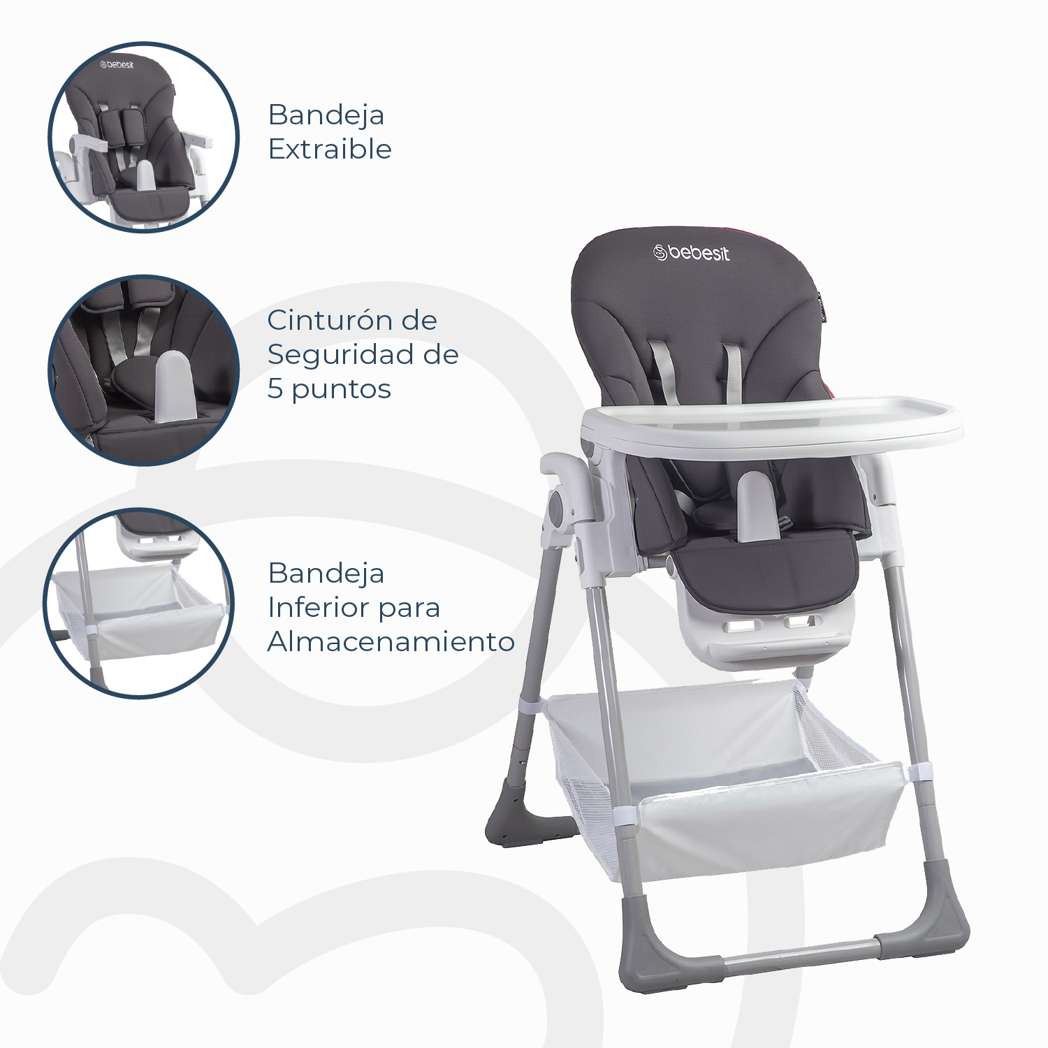 Silla de Comer Snack LX Gris