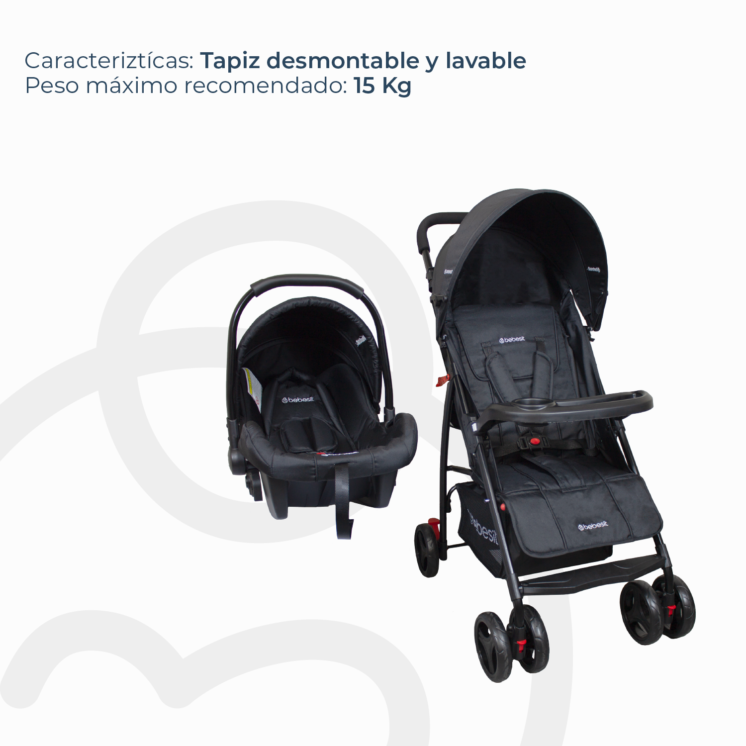 Coche Travel System Summer Negro