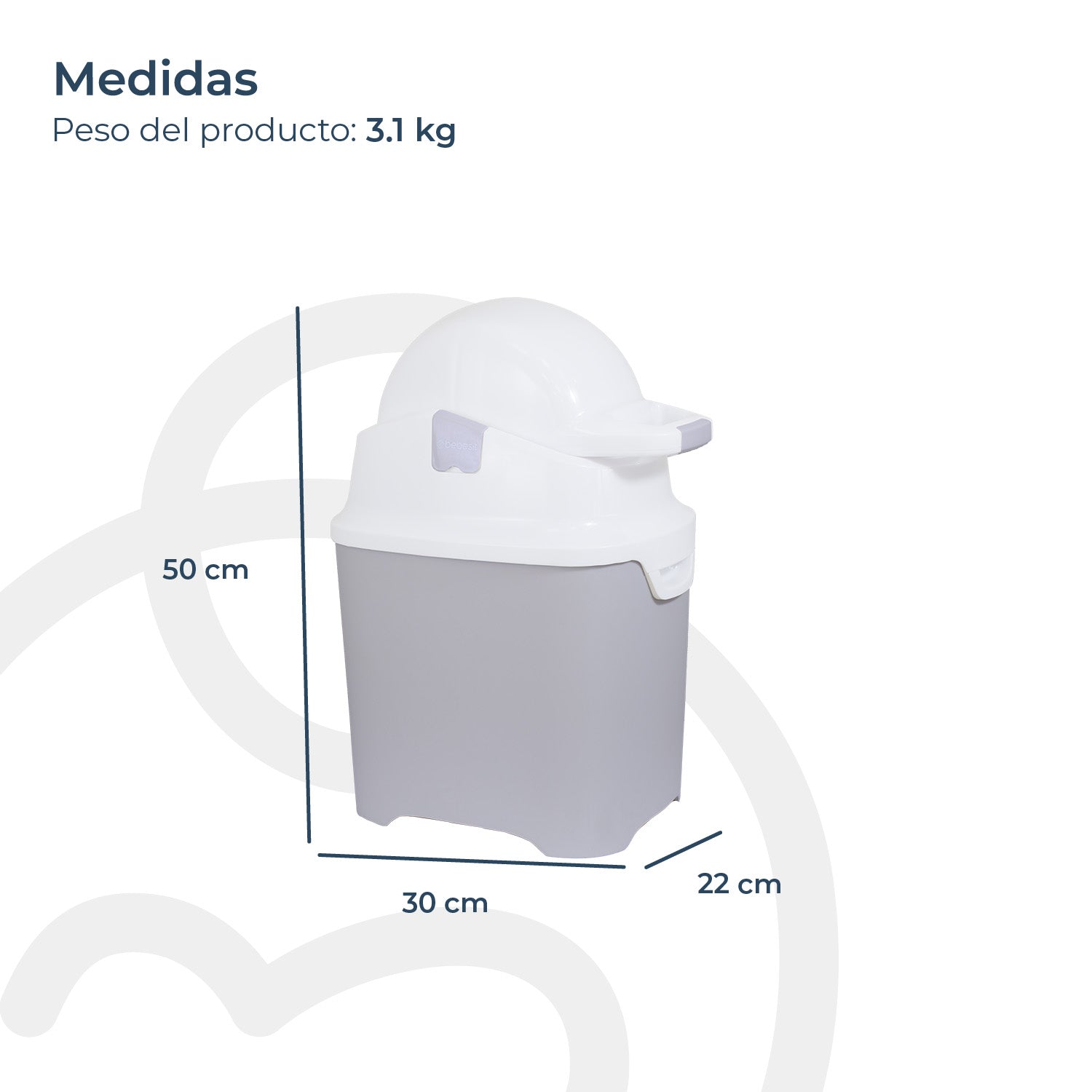 Contenedor de Pañales Plateado Bebesit