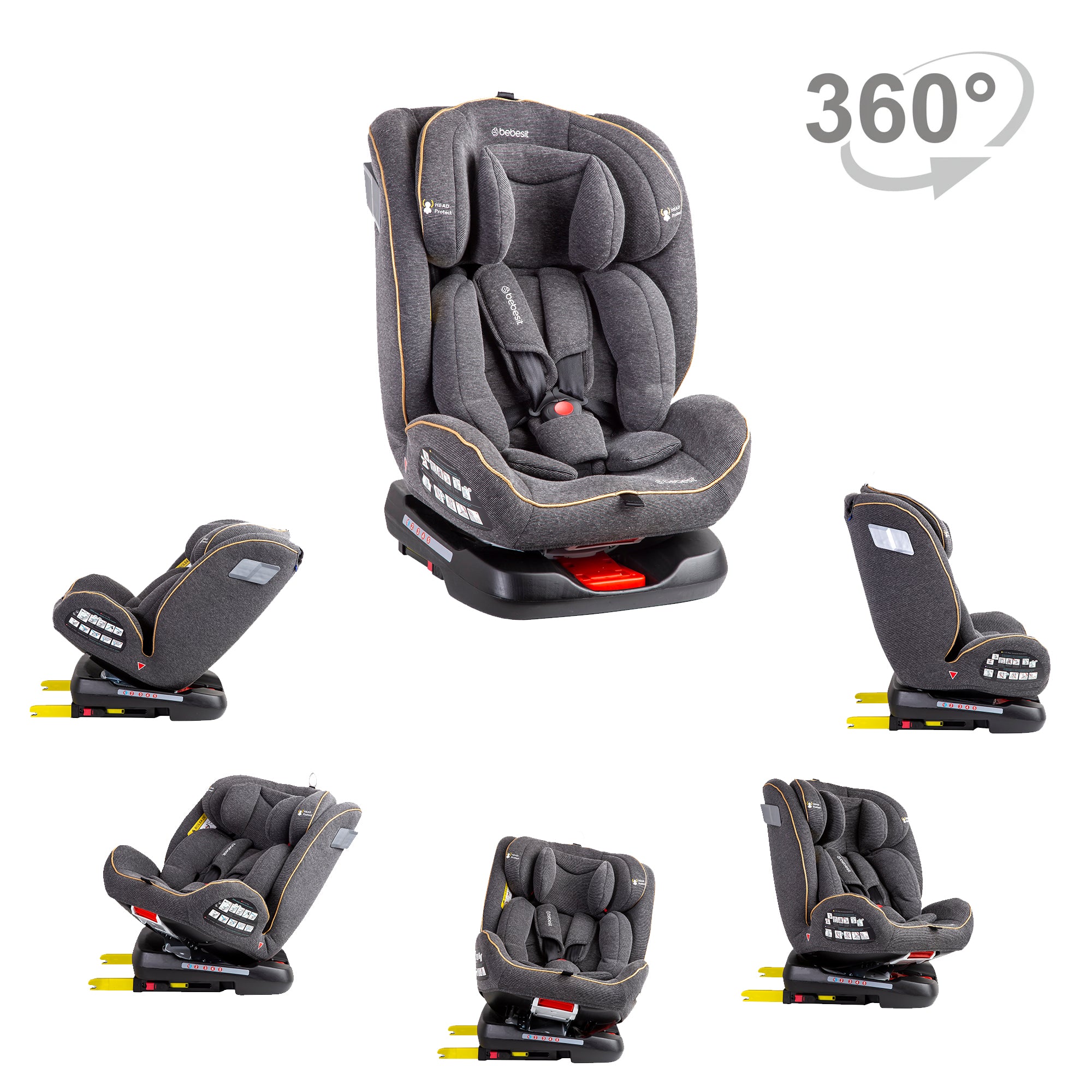 Silla de Auto Convertible 360° Isofix Supra Gris