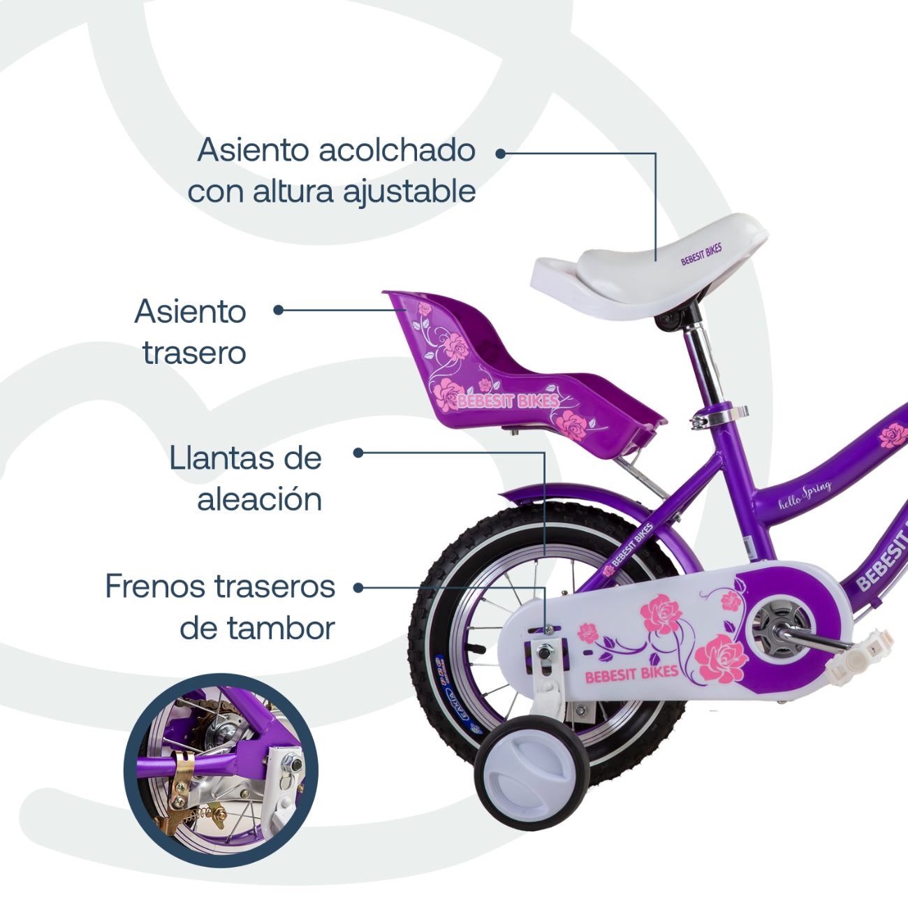 Bicicleta Infantil Queen Aro 12 Morada