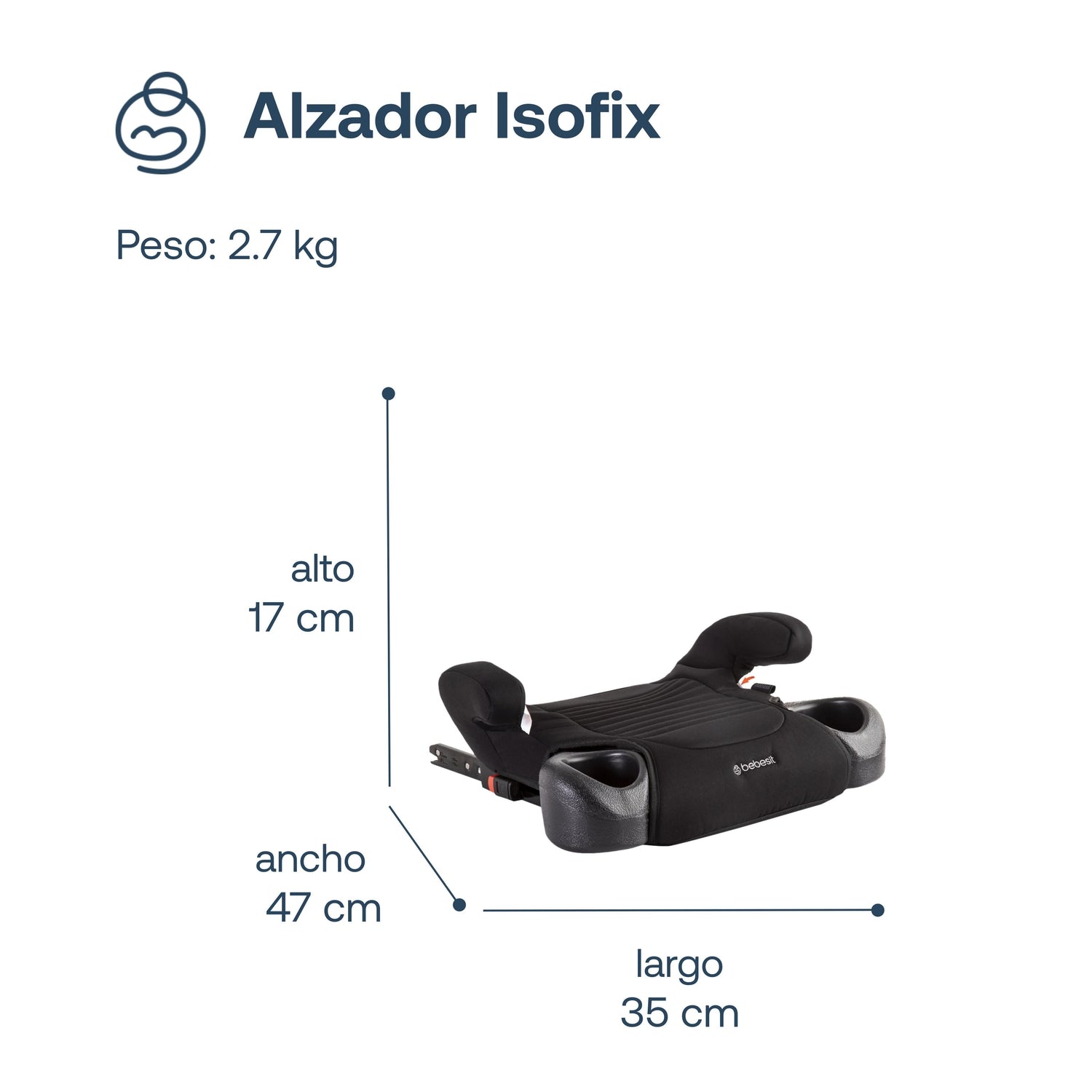 Alzador Isofix Negro Bebesit