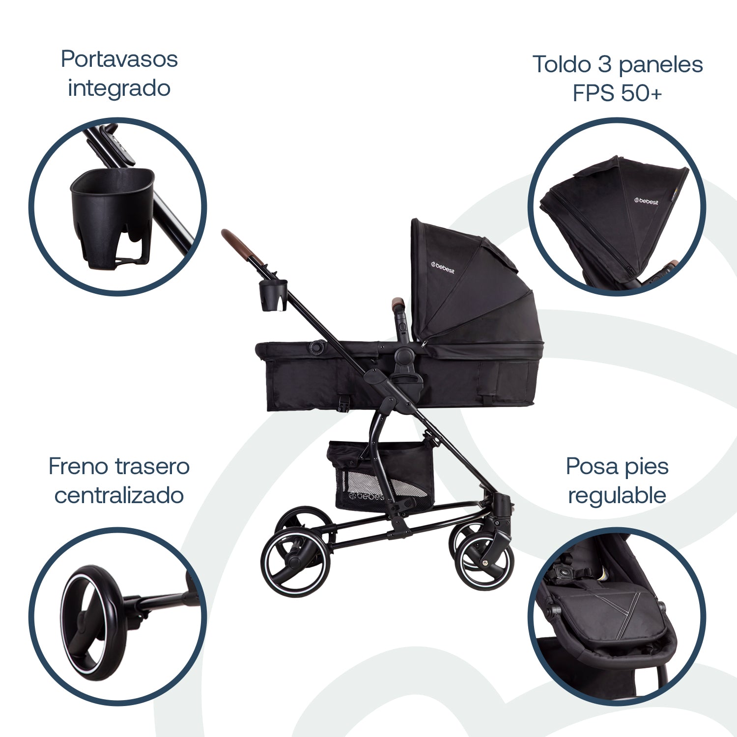 Coche Cuna travel system Alfa Nuevo Negro