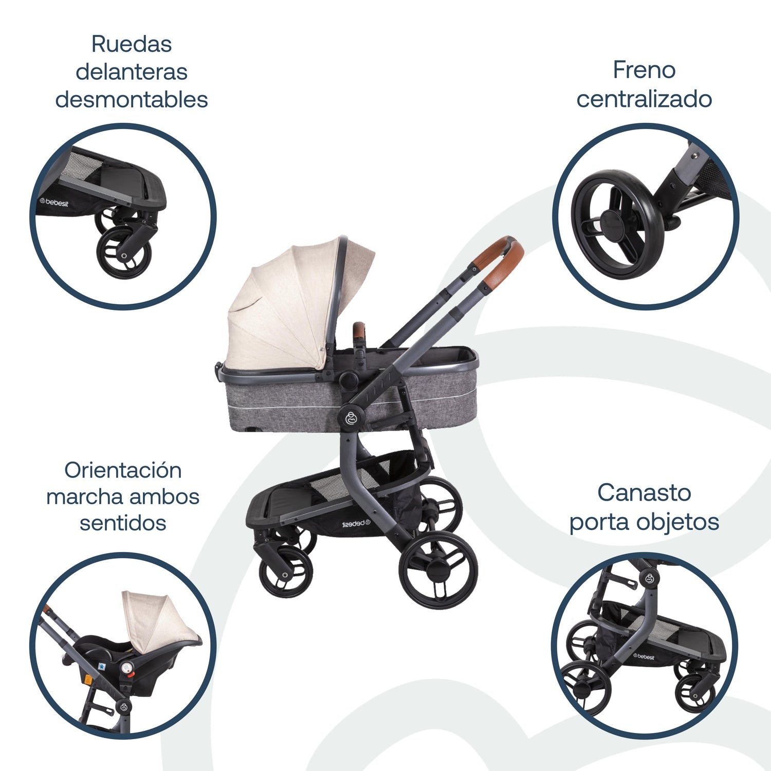 Coche Cuna travel system Taurus Beige