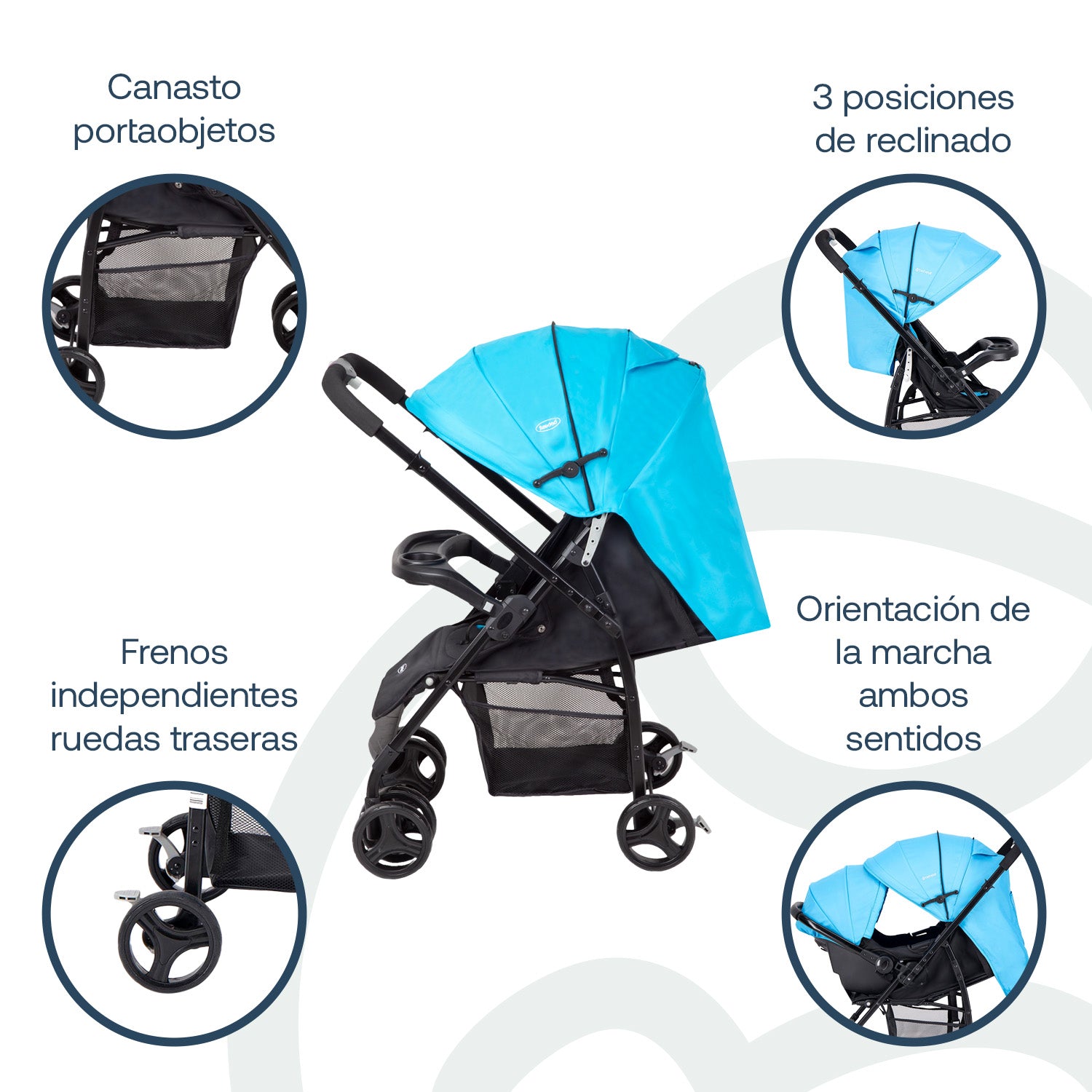 Coche Travel System Go Lite Azul