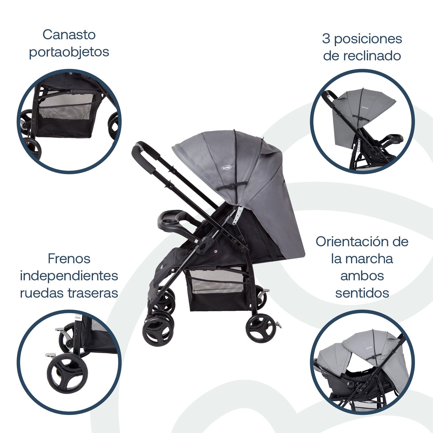 Coche Travel System Go Lite Gris