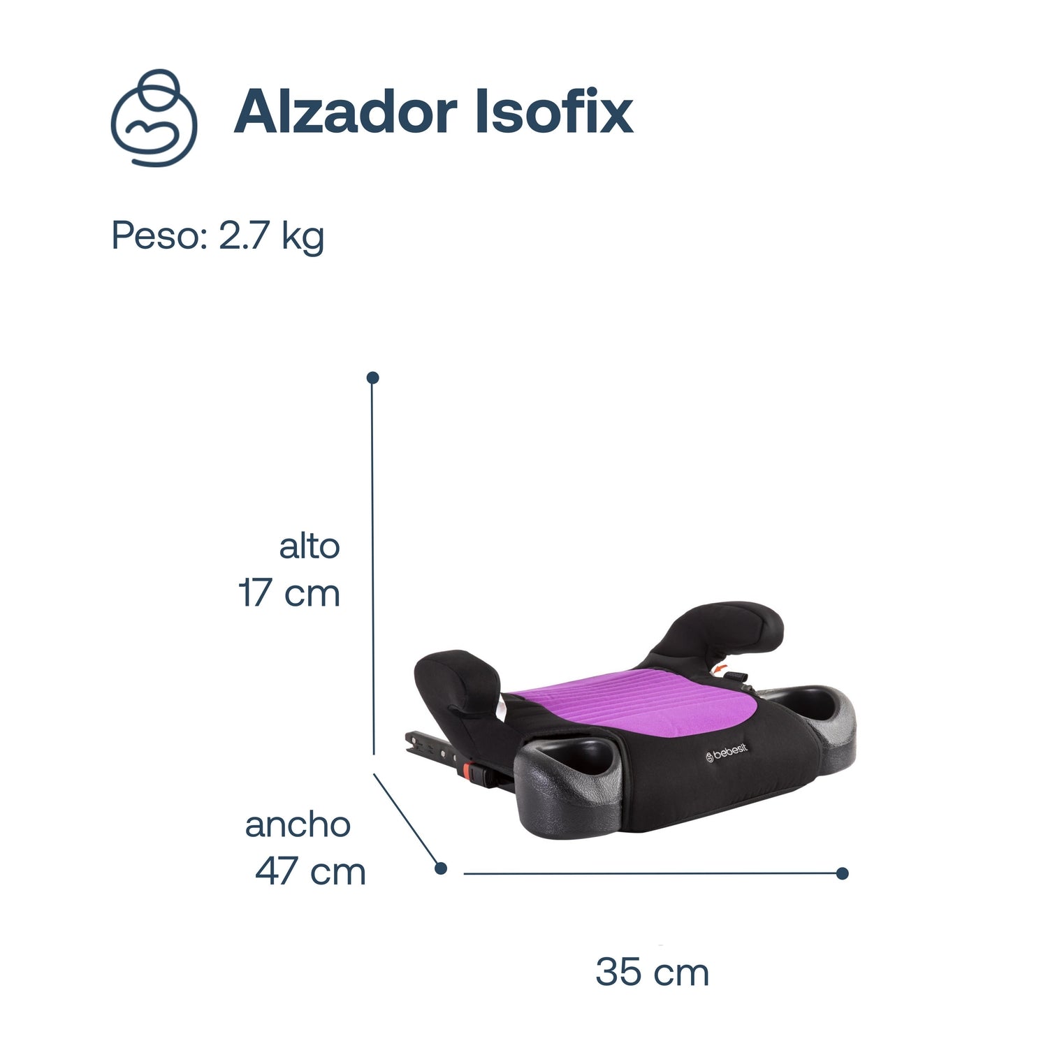 Alzador Isofix Purpura Bebesit