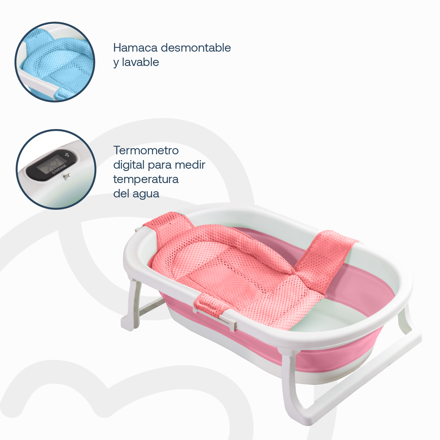 Bañera Jelly con Hamaca Rosa
